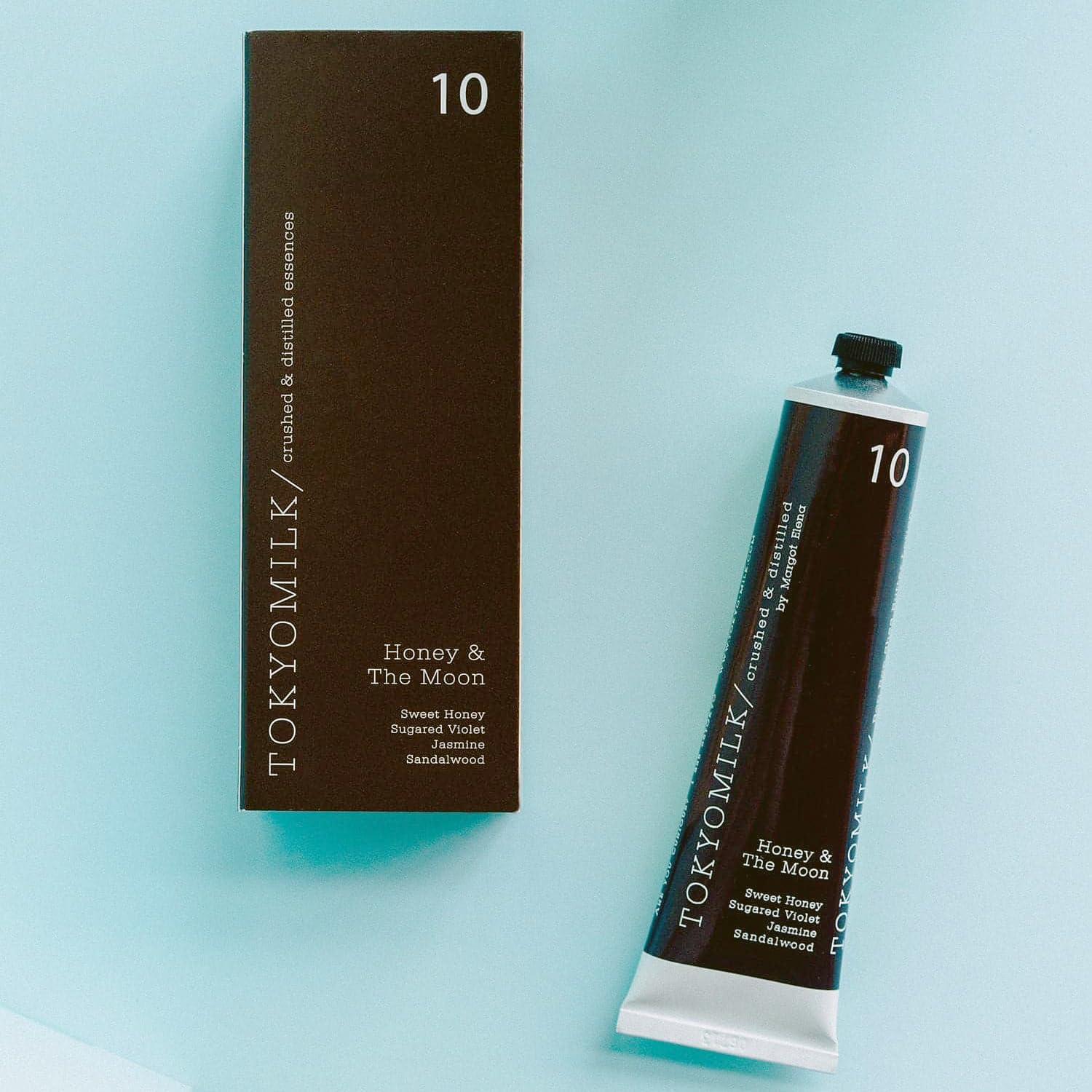 TOKYOMILK Honey & The Moon Handcreme petrichor note evokes soothing aroma.