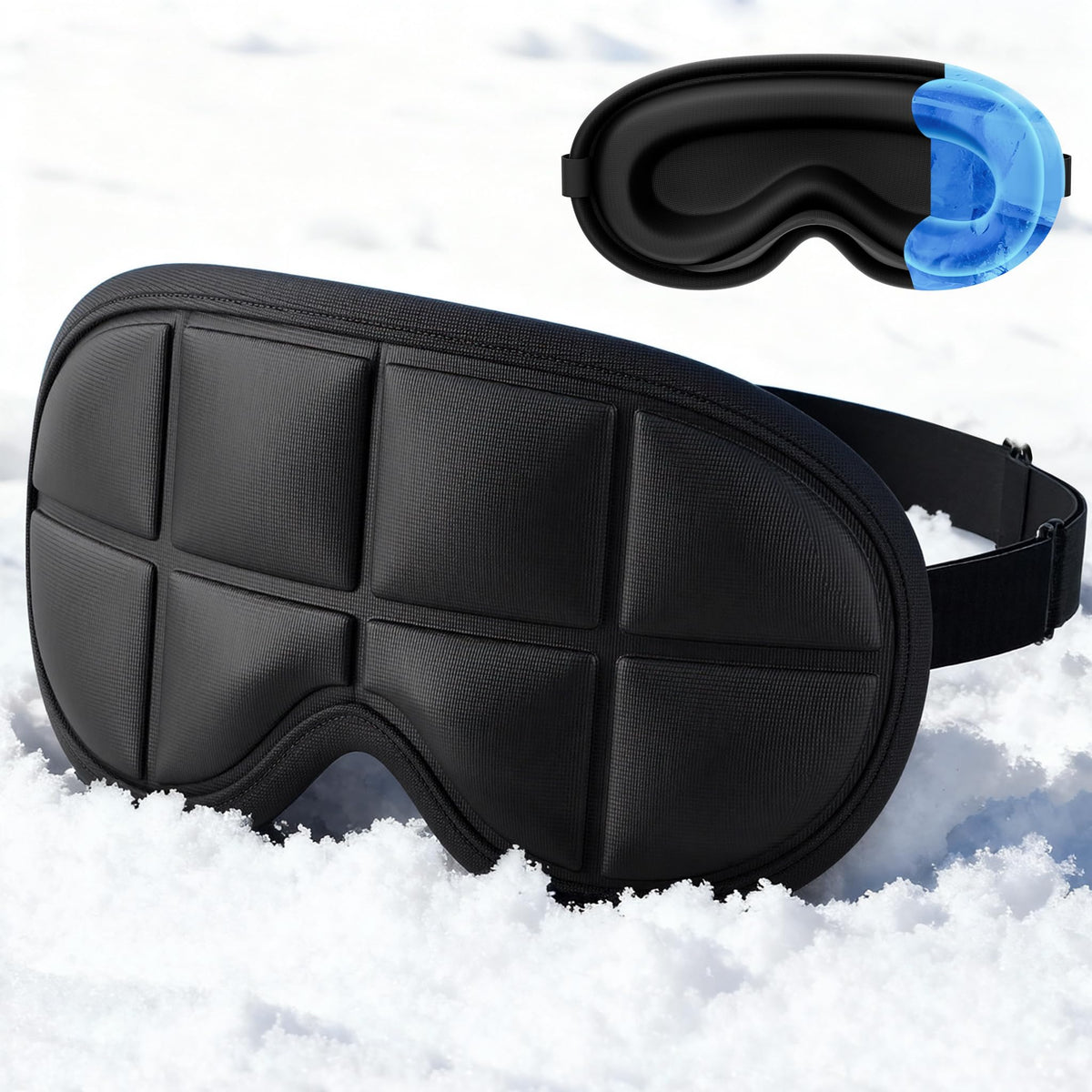 Tolaccea 3D cooling sleep mask front view for deep rest.