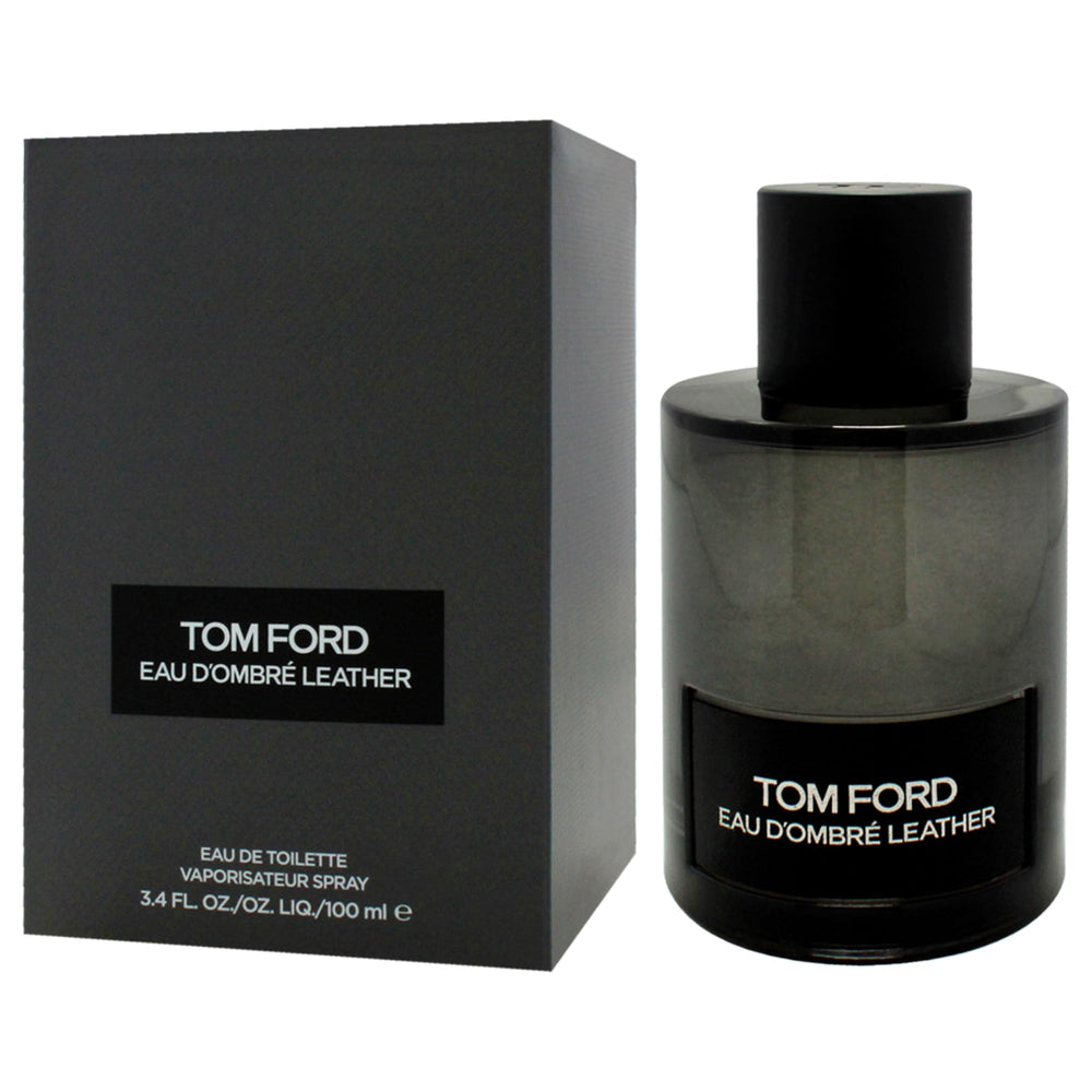 Tom Ford Eau Dombre Leather woody-base close-up emphasizes leather accents and refined warmth.