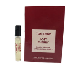 Tom Ford Lost Cherry sampler bottle pour highlights cherry notes for quick fragrance trial