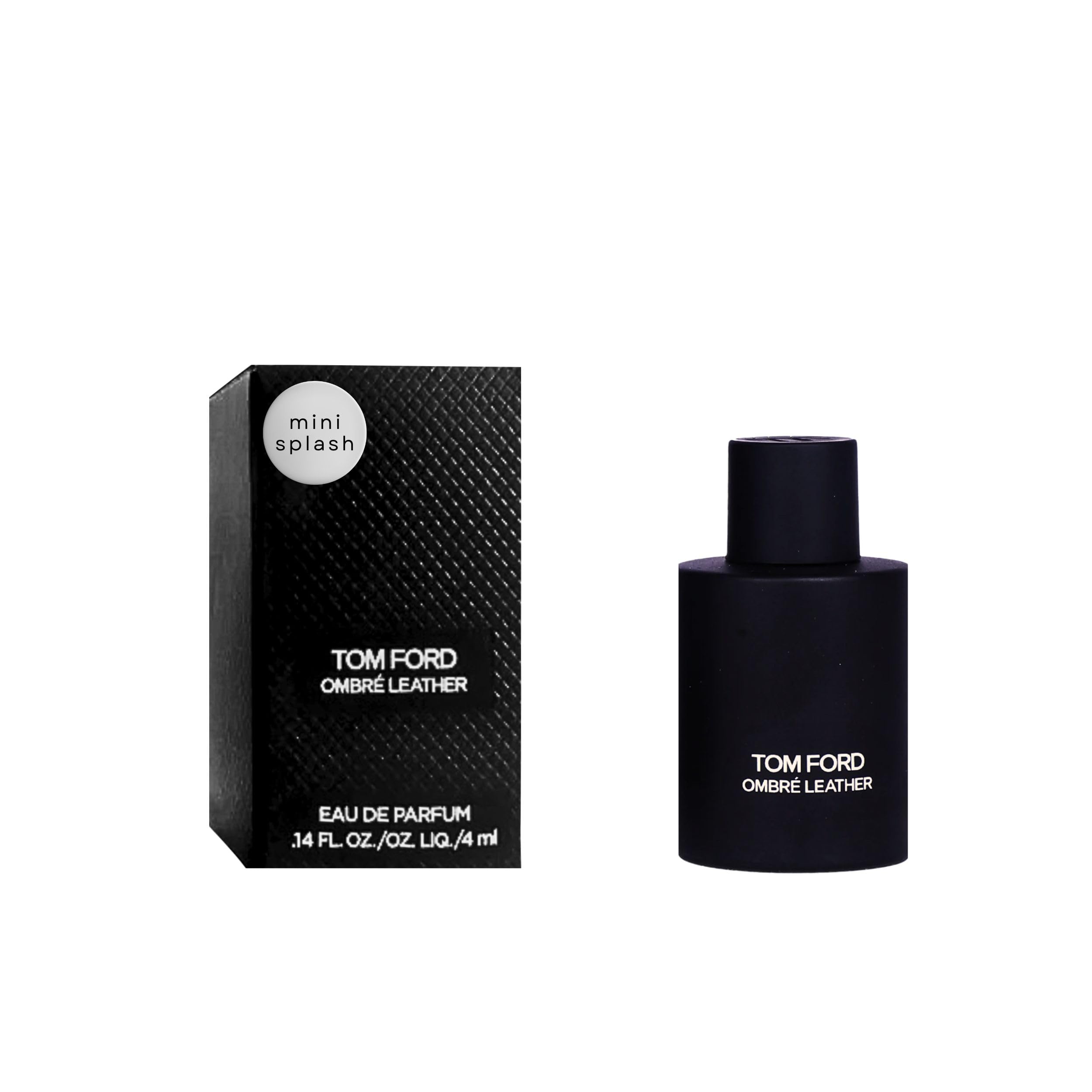 Tom Ford Ombre Leather mini bottle close-up for travel-ready luxury scent.