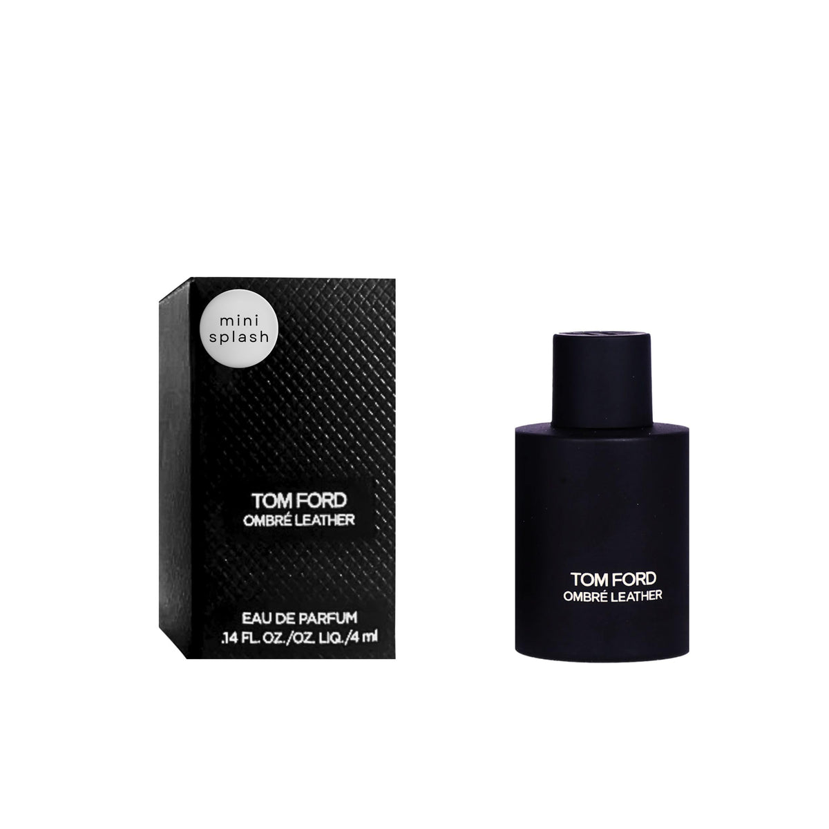 Tom Ford Ombre Leather mini bottle close-up for travel-ready luxury scent.