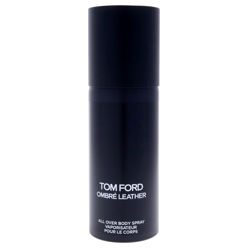 Tom Ford Ombre Leather spray dispense demonstrates easy-to-apply body spray.