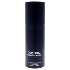Tom Ford Ombre Leather spray dispense demonstrates easy-to-apply body spray.