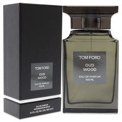 Tom Ford Oud Wood packaging display suggests luxury gifting and timeless appeal.