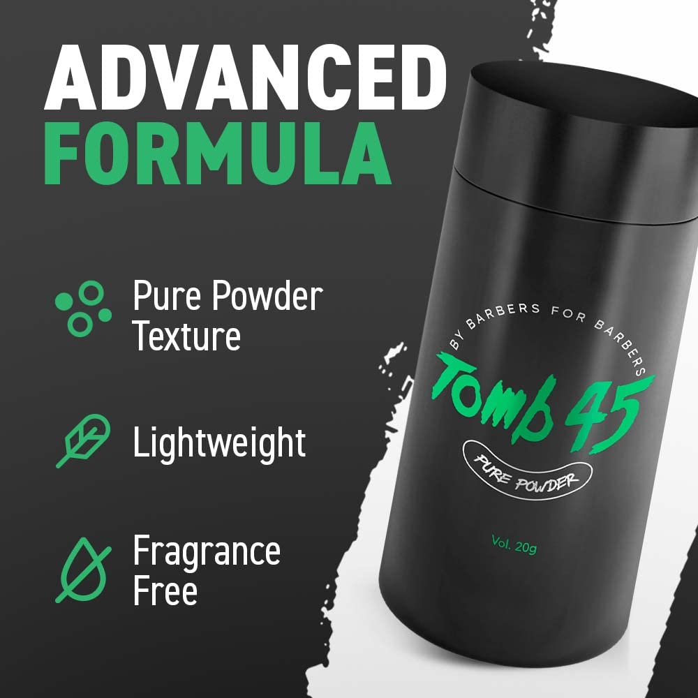 Tomb45 Pure Powder application in light dusting yields buildable volume
