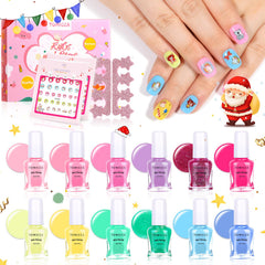 TOMICCA Kids Nail Polish Set packaging with 12 colors for creative at-home art
