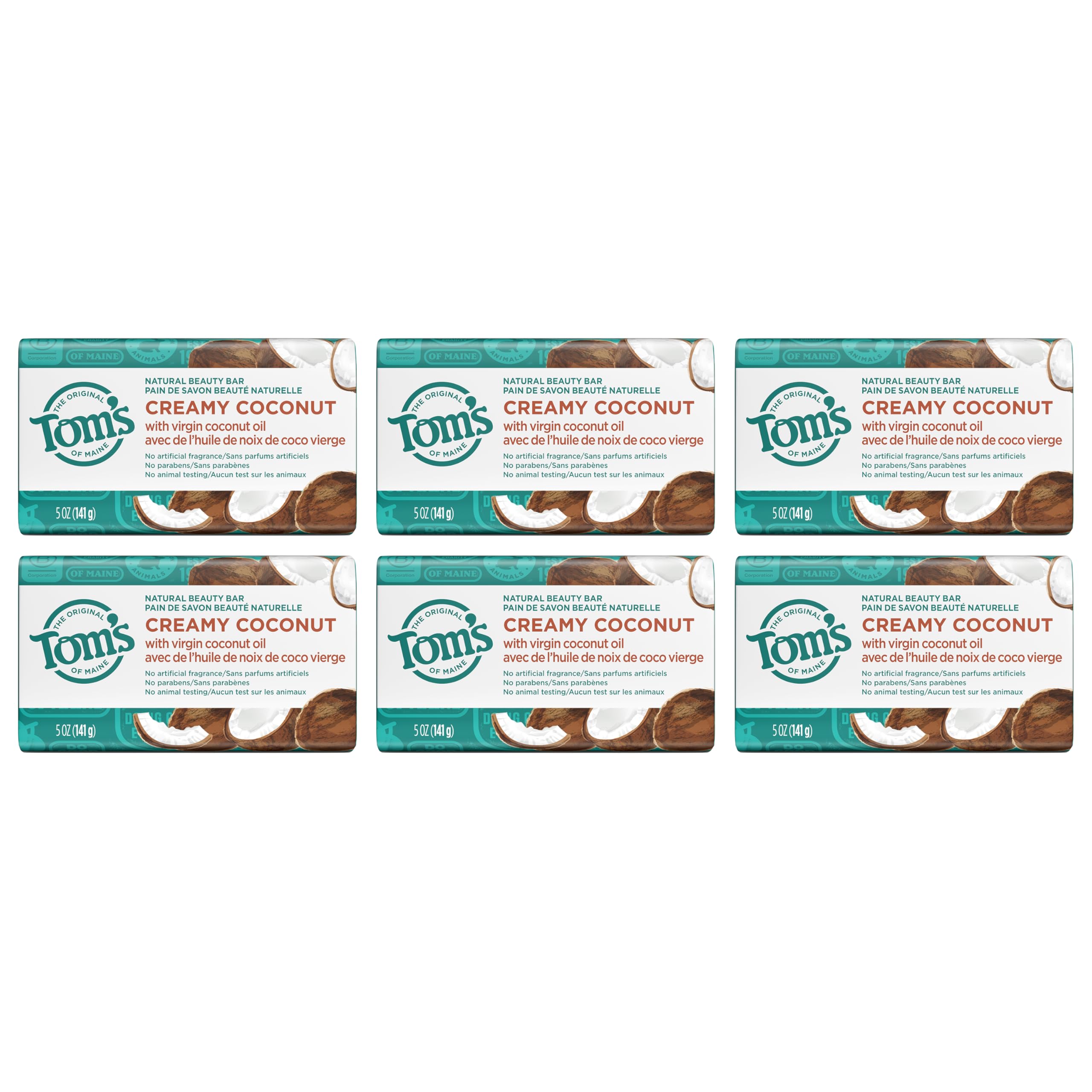 Tom's of Maine six-bar pack packaging varies
