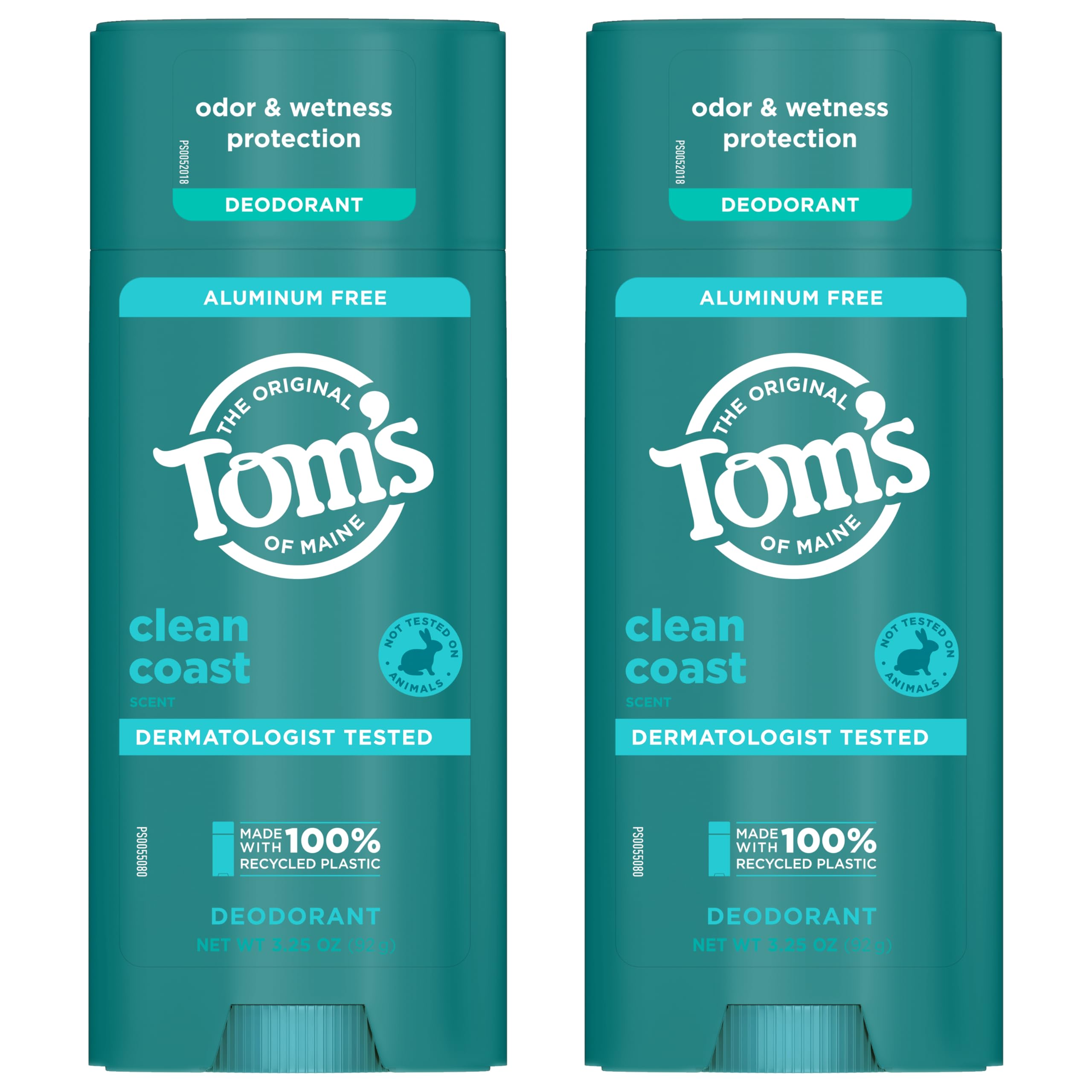 Tom's of Maine Clean Coast uses recycled plastic packaging for sustainability.