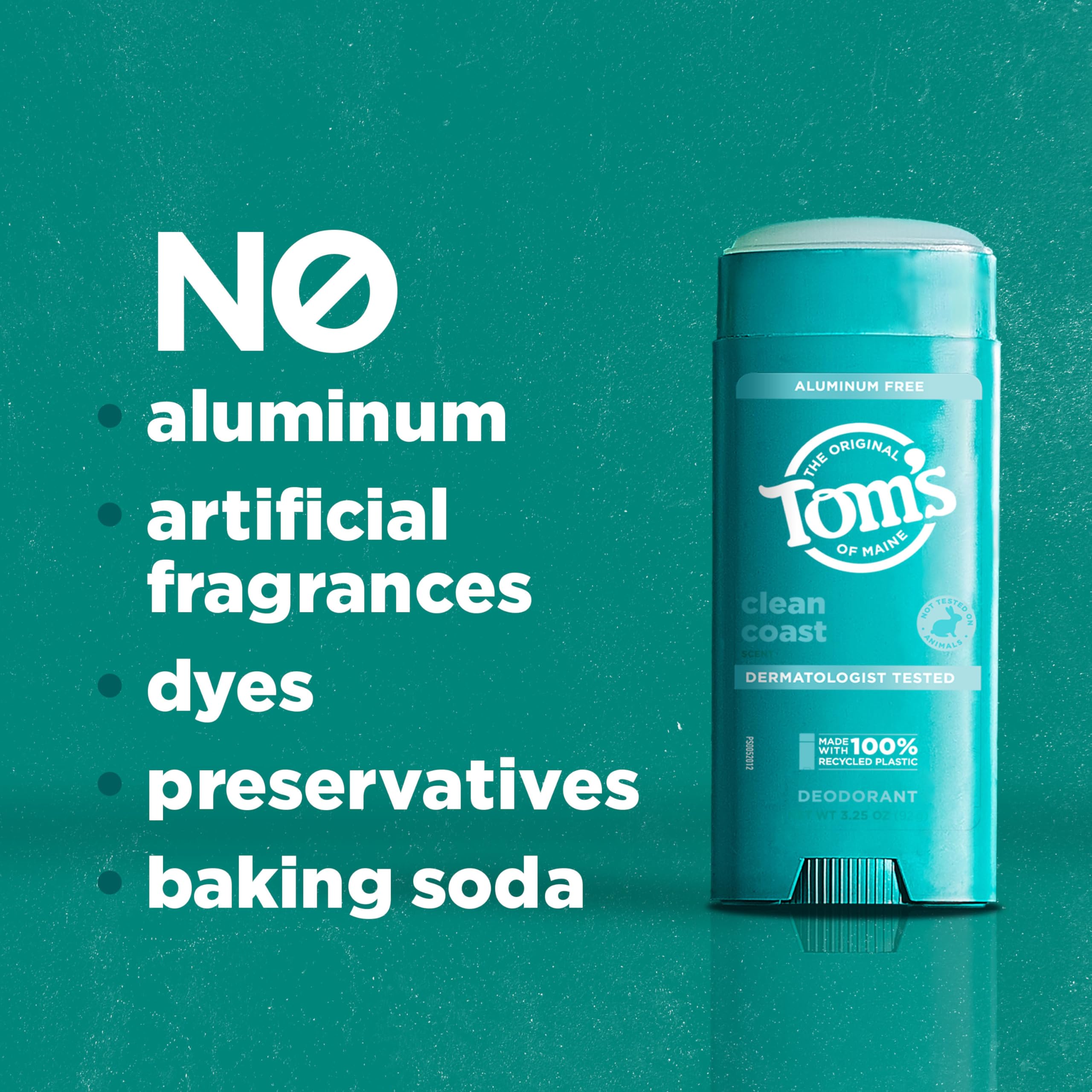 Tom's of Maine Clean Coast deodorant natural fragrance with citrus and aloe notes.