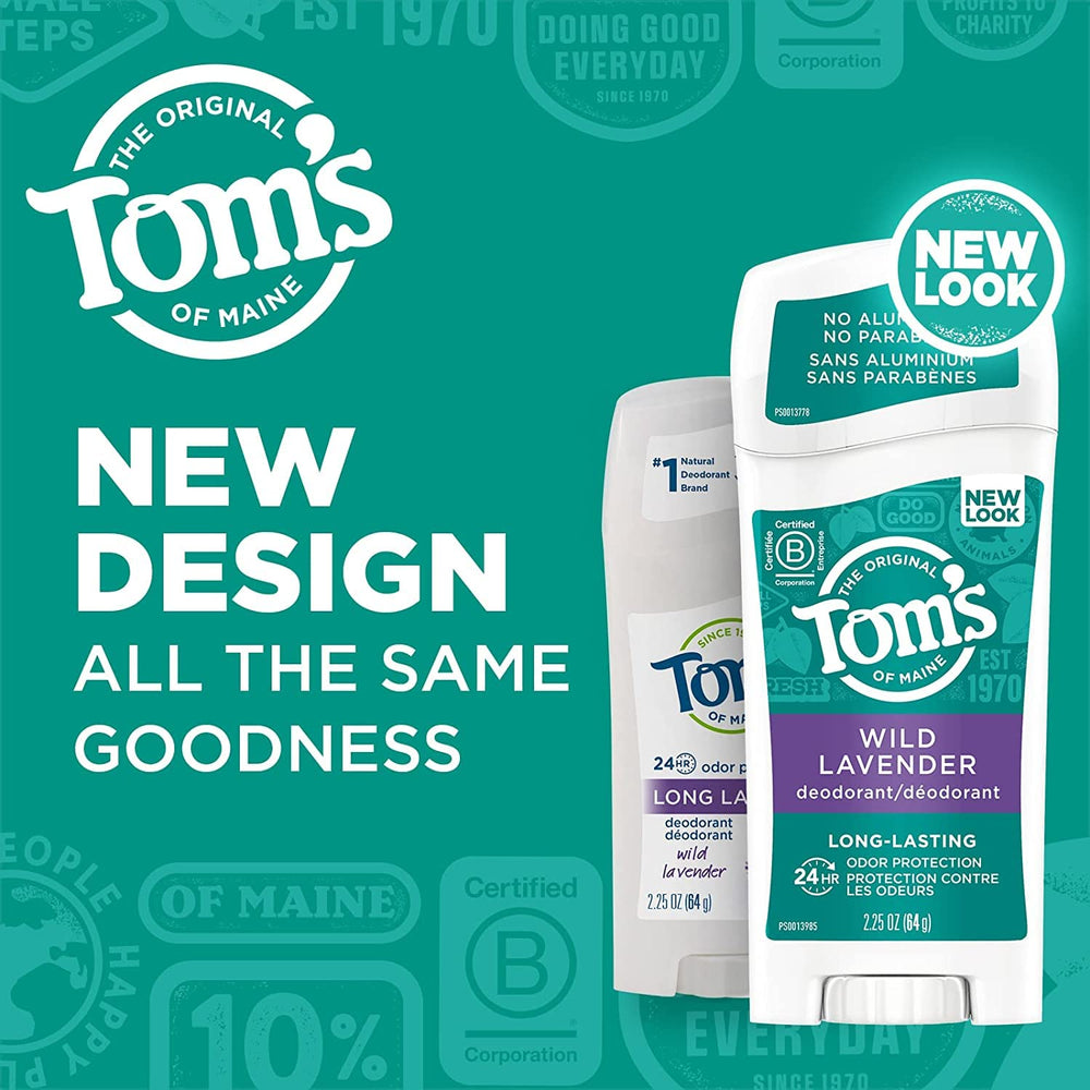 Tom's of Maine Lavender deodorant stick 2 application action demonstrates easy daily use