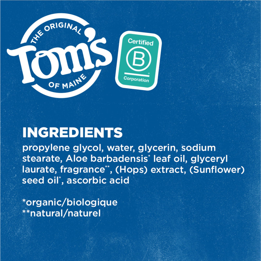 Tom's of Maine Mountain Spring deodorant application on arm for daily use.