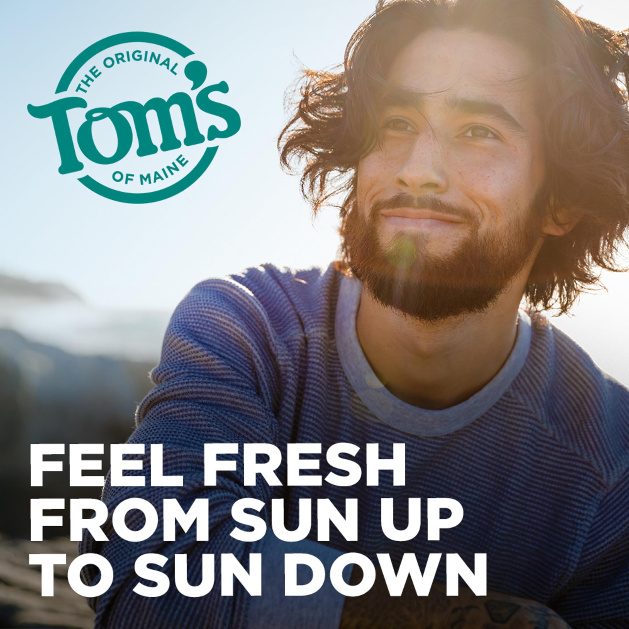 Tom's of Maine Mountain Spring deodorant ingredients hop blend for odor control.