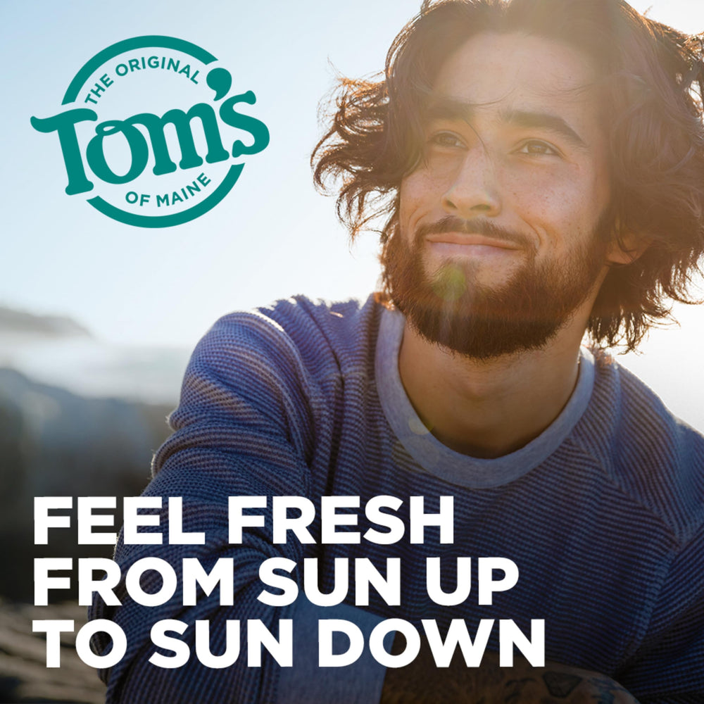 Tom's of Maine Mountain Spring deodorant ingredients hop blend for odor control.