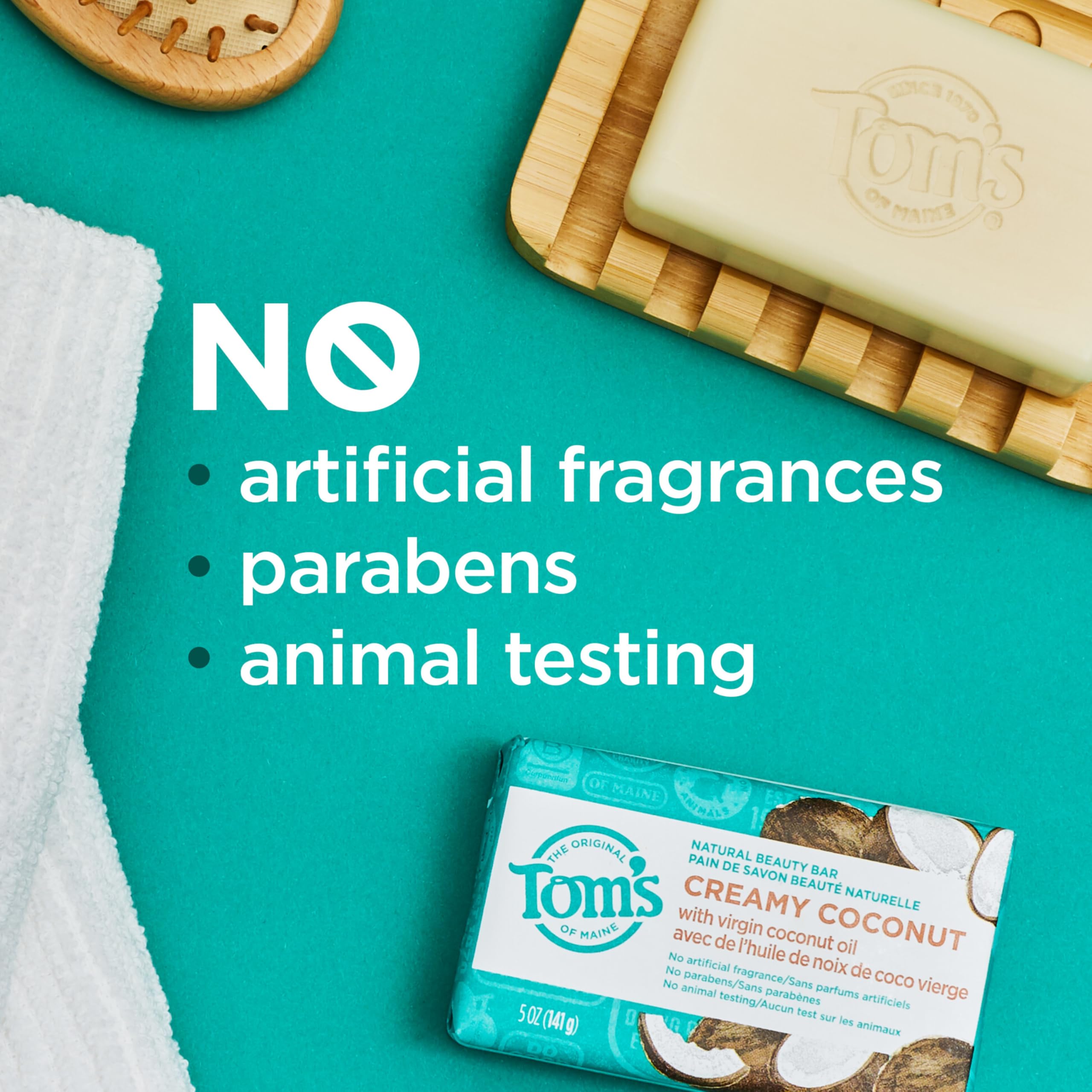 Tom's of Maine beauty bar soap containing raw shea butter nourishes skin
