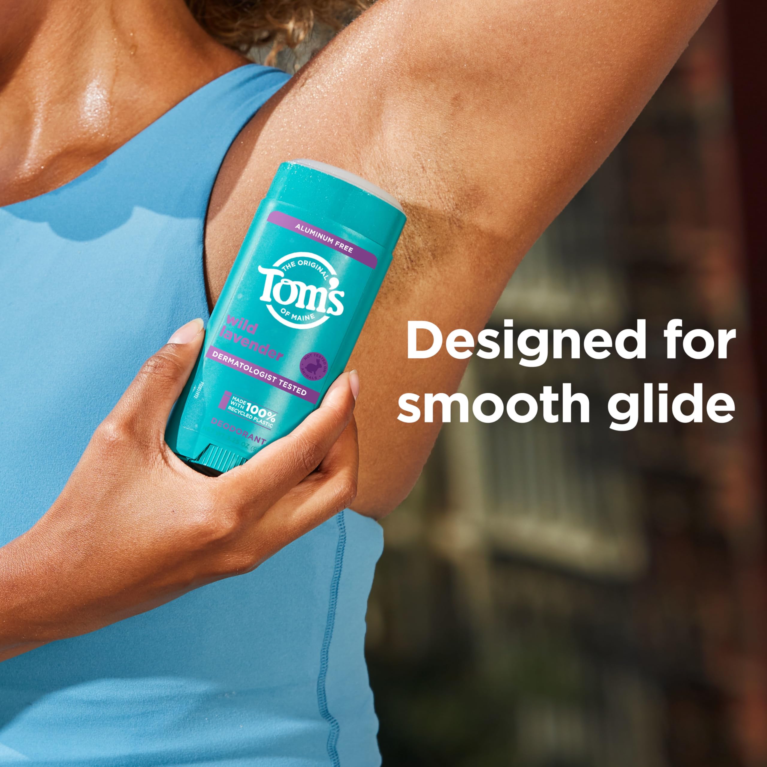 Tom's of Maine Wild Lavender deodorant going on clear with no visible residue