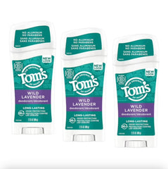 Tom's of Maine Wild Lavender deodorant stick front view for all-day freshness