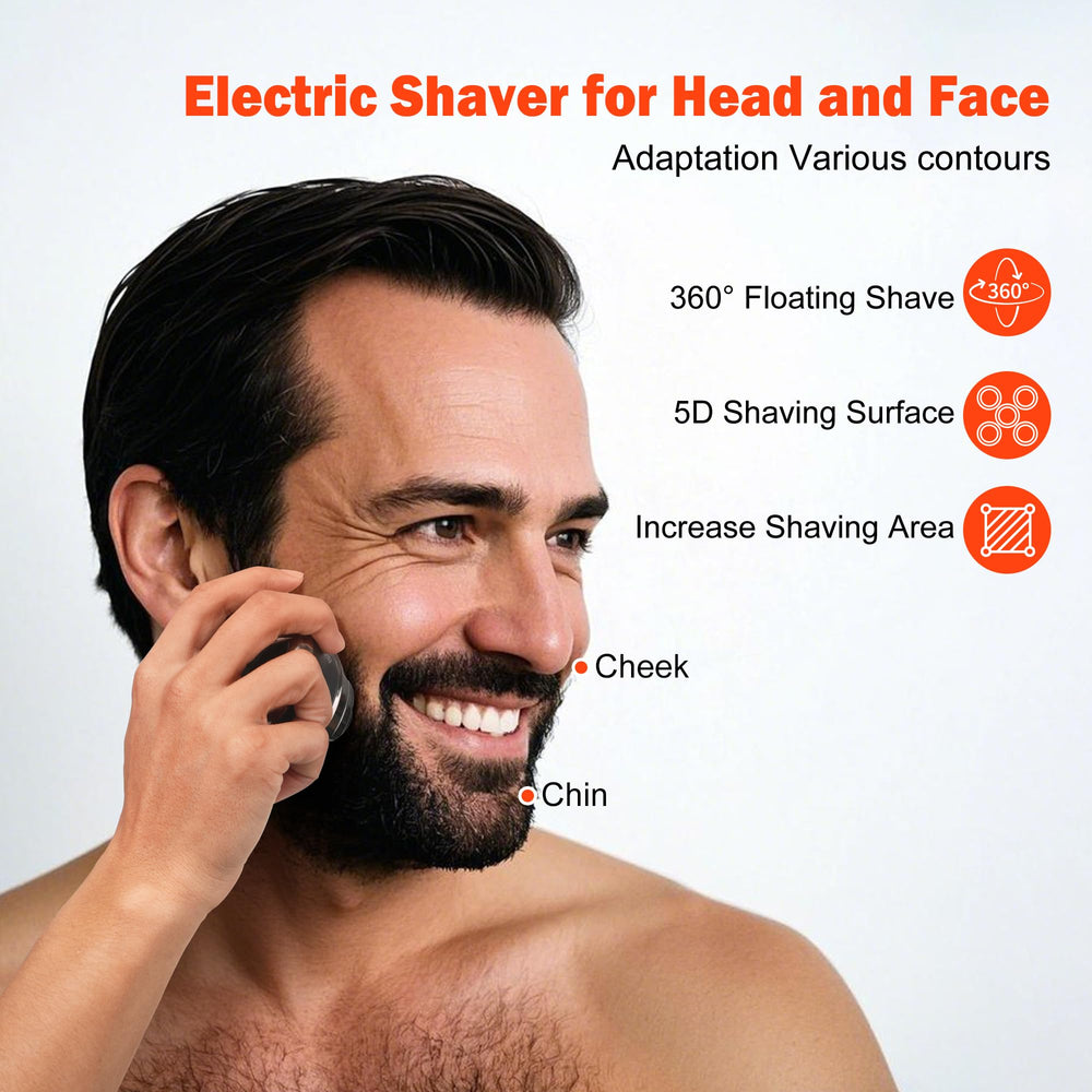 Toncoke 5D shaver LED display showing battery status and reminders.