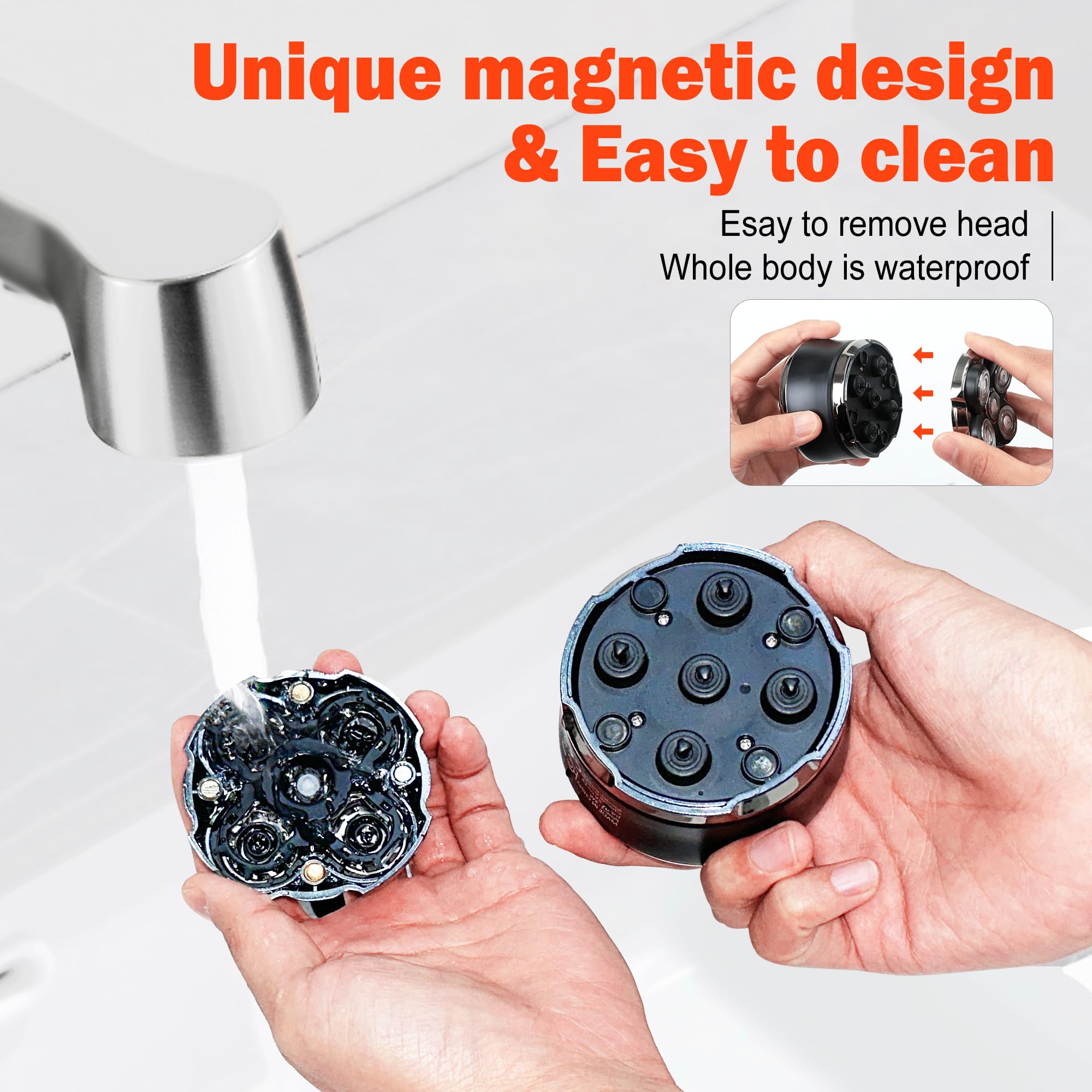 Toncoke 5D shaver USB-C charging supports travel-ready power.