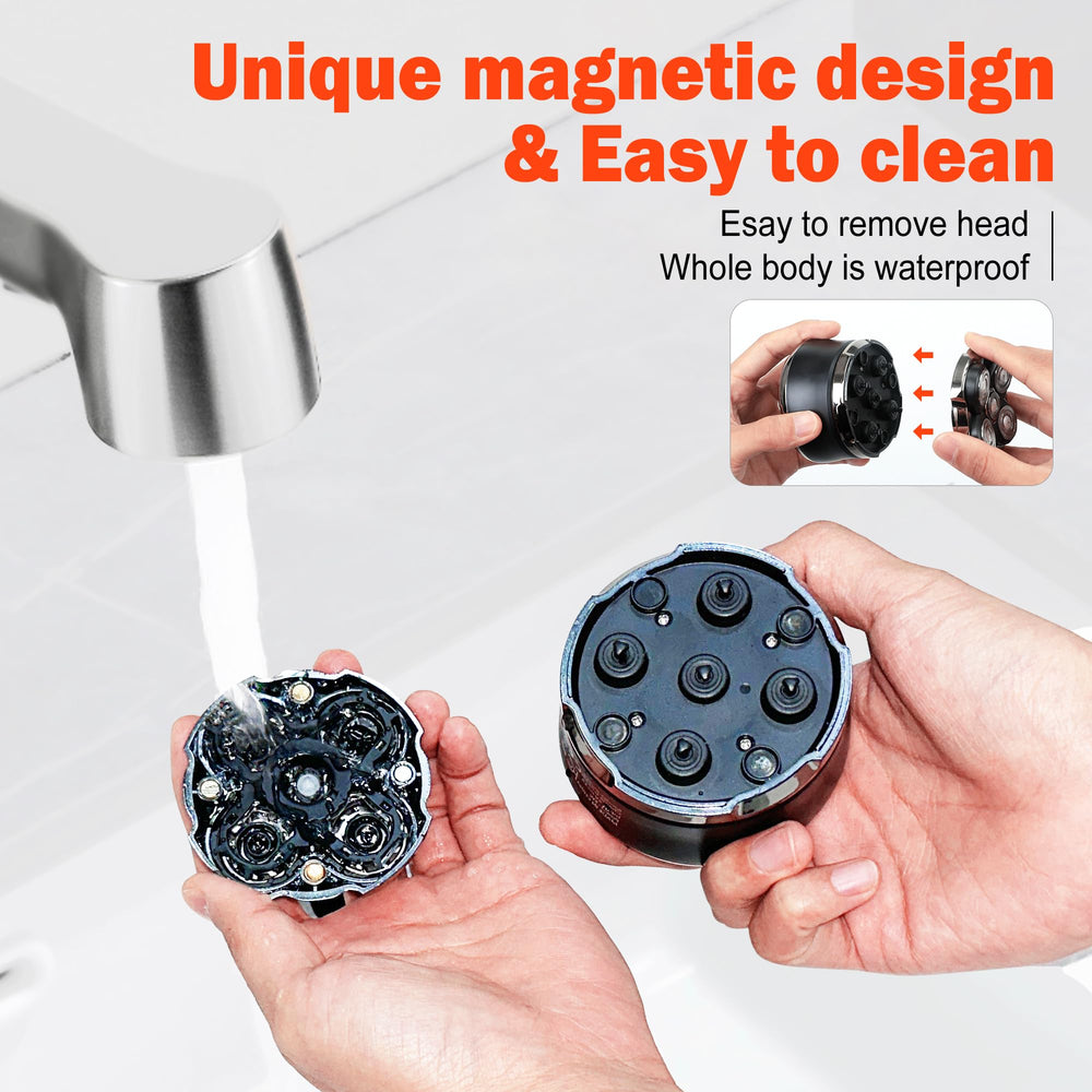 Toncoke 5D shaver USB-C charging supports travel-ready power.