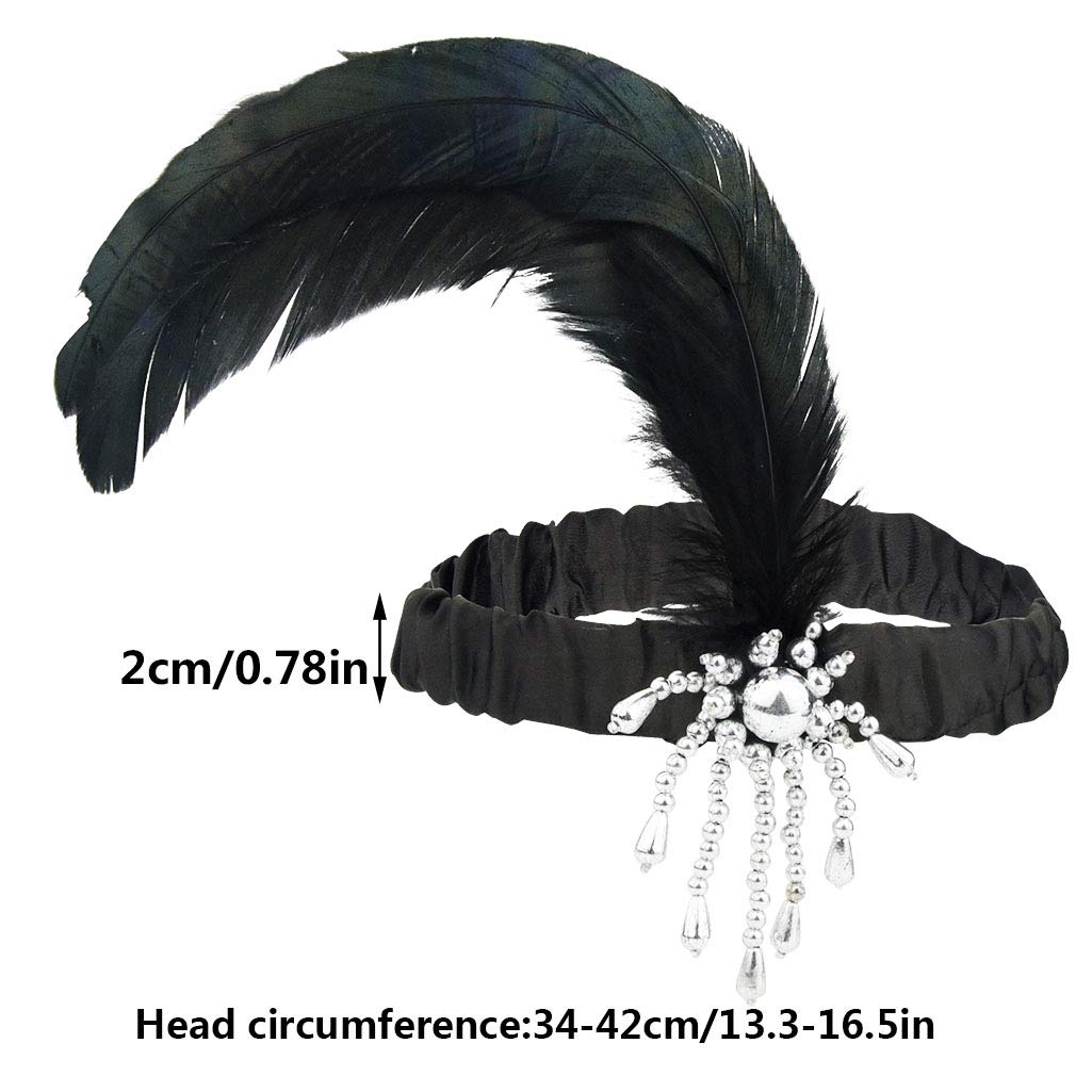 Tongcloud crystal beads style headband highlights sparkle for evening costumes.