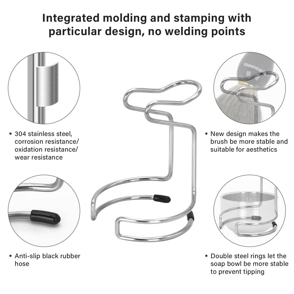 Tonhawness shaving brush kit baking paint finish matches modern bathroom aesthetics.