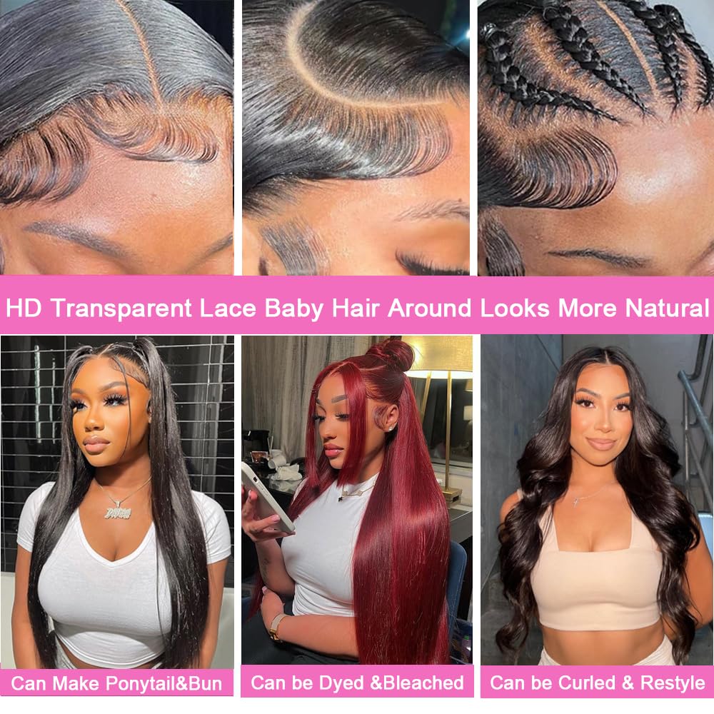 TONHONK HD lace front with bleached knots creates a realistic hairline.