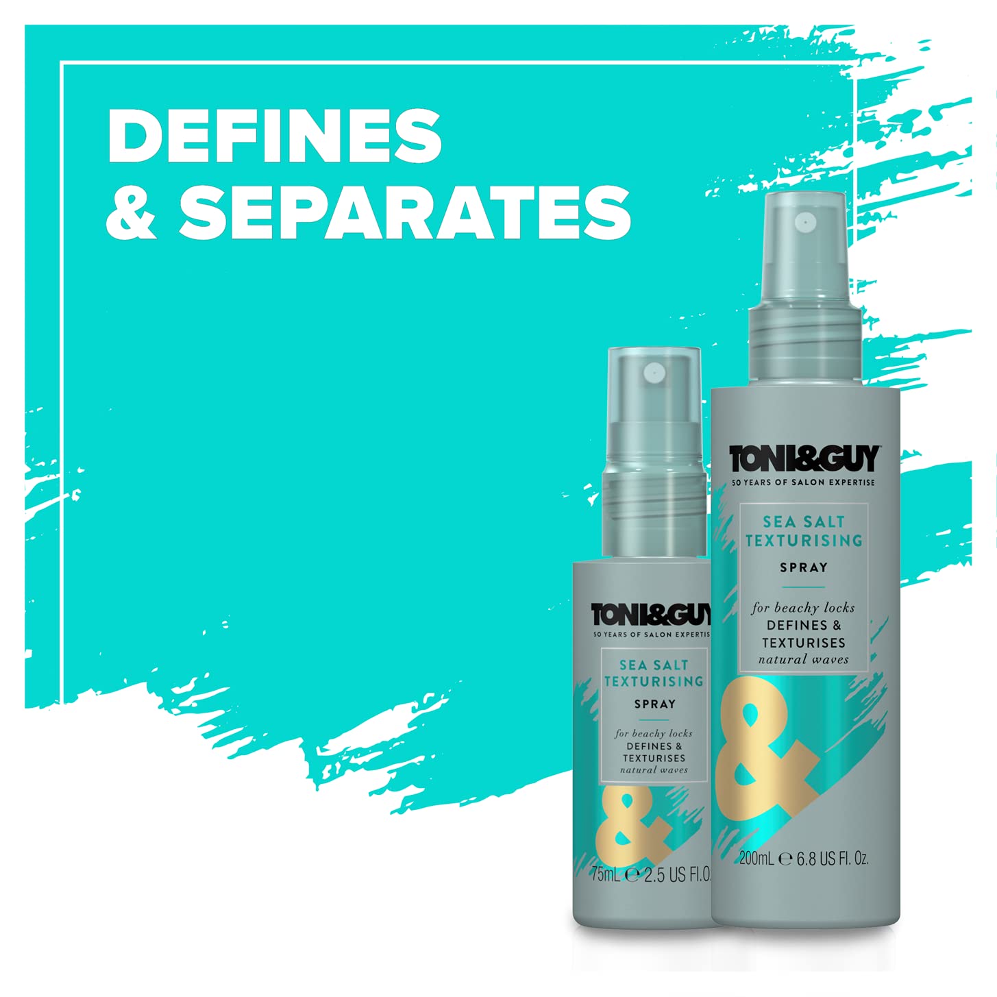 TONI&GUY Casual Sea Salt Spray packaging showcases casual styling option.