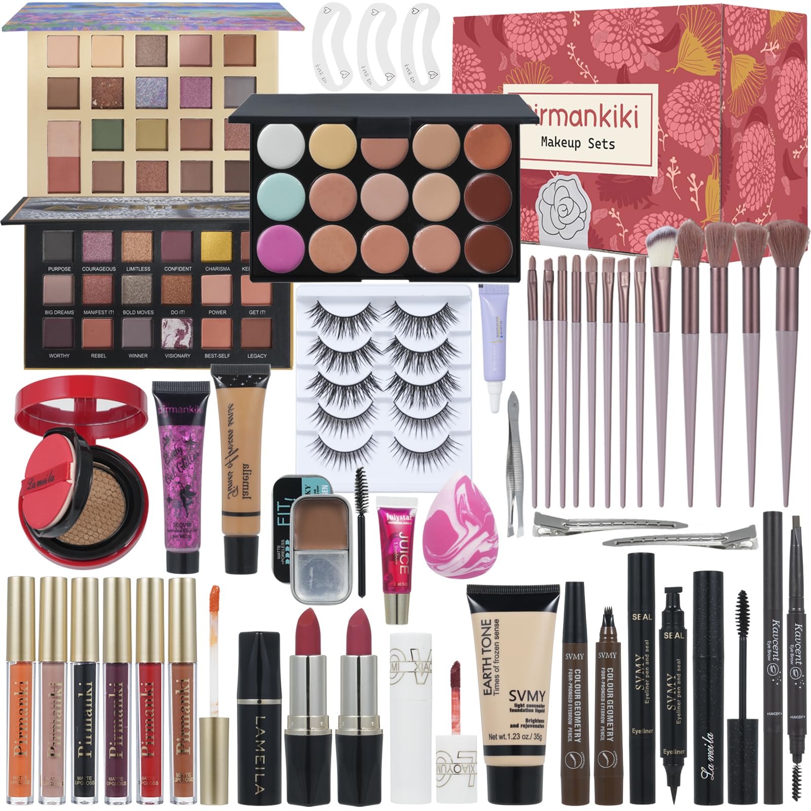 TooAemiS makeup set all-in-one palette close-up showing diverse shades for versatile looks