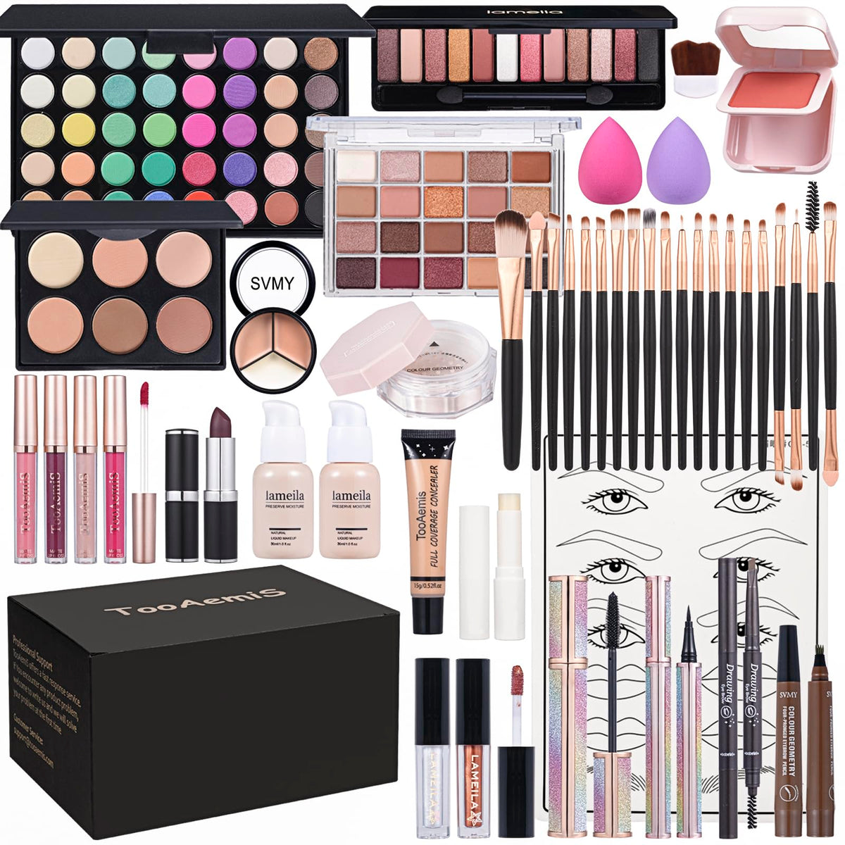 TooAemiS makeup set full kit for quick full-face looks