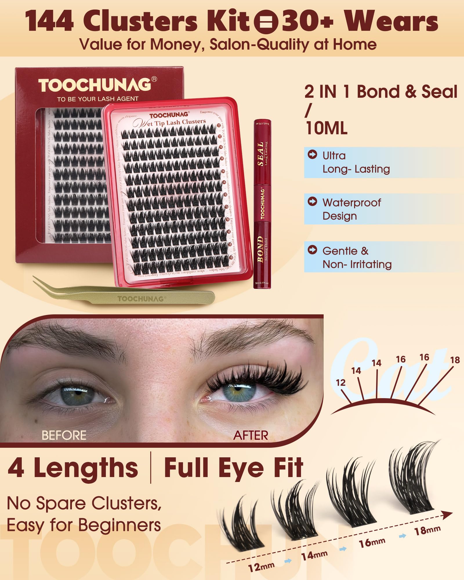 TOOCHUNAG Customizable 144 clusters enable mix-and-match styles for daily or evening looks.