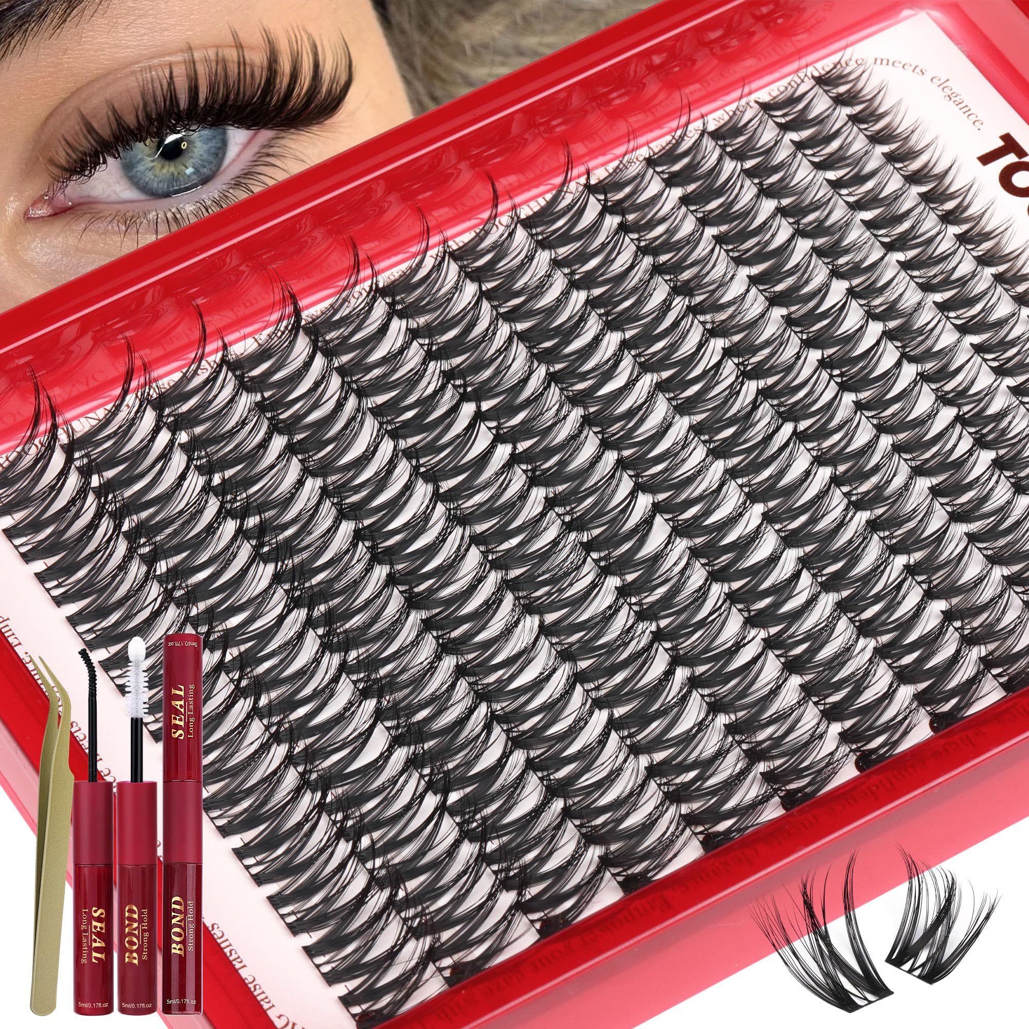 TOOCHUNAG Flora Lash Clusters Kit all-in-one tools for DIY lash extensions