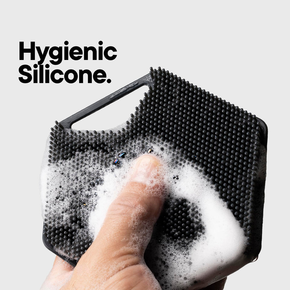 TOOLETRIES Body Scrubber 2.0 charcoal color adds a sleek look to your routine.