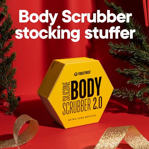 TOOLETRIES Body Scrubber 2.0 ergonomic handle enables reach to tricky areas while scrubbing.