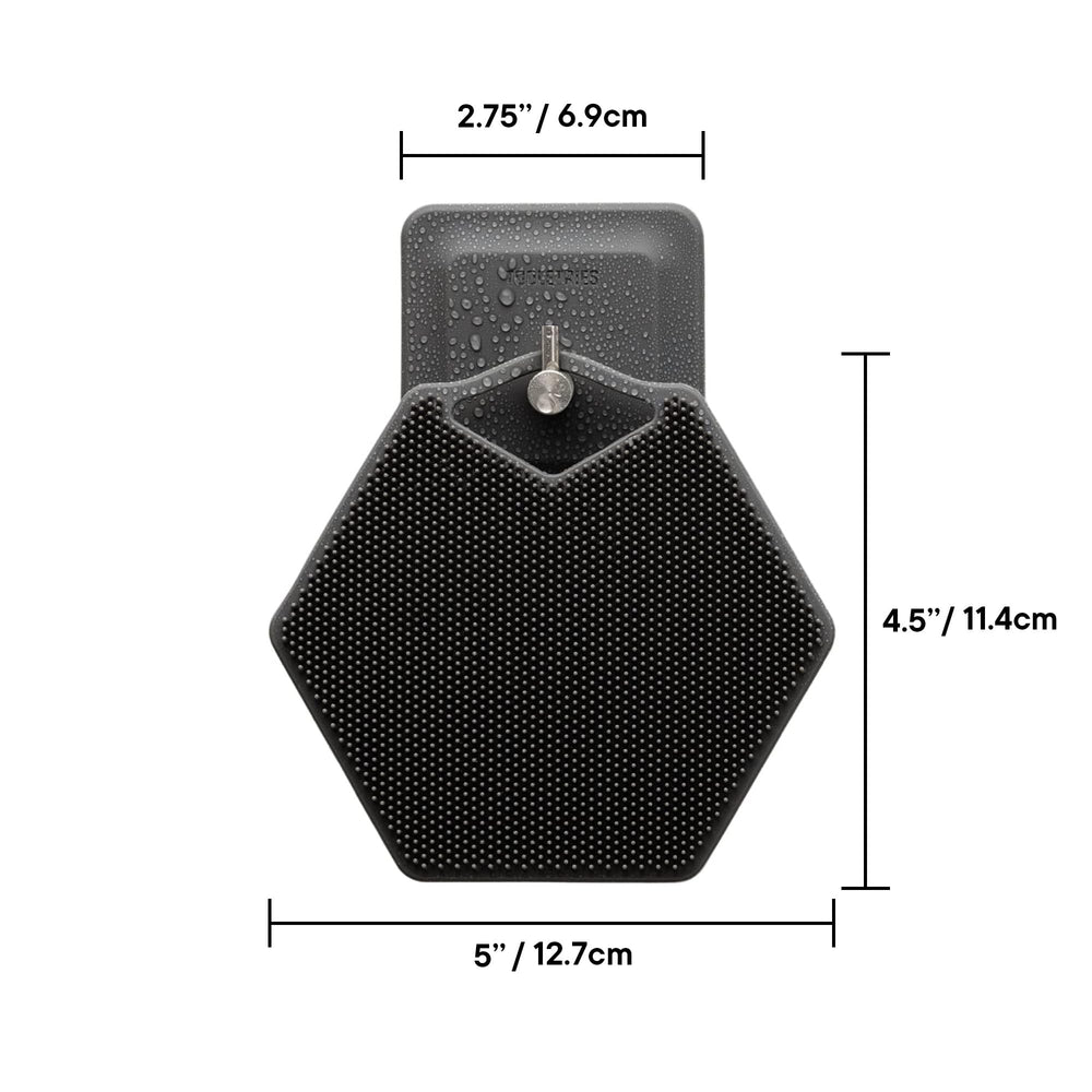 TOOLETRIES hook-installation step shows quick setup for clutter-free bathroom.