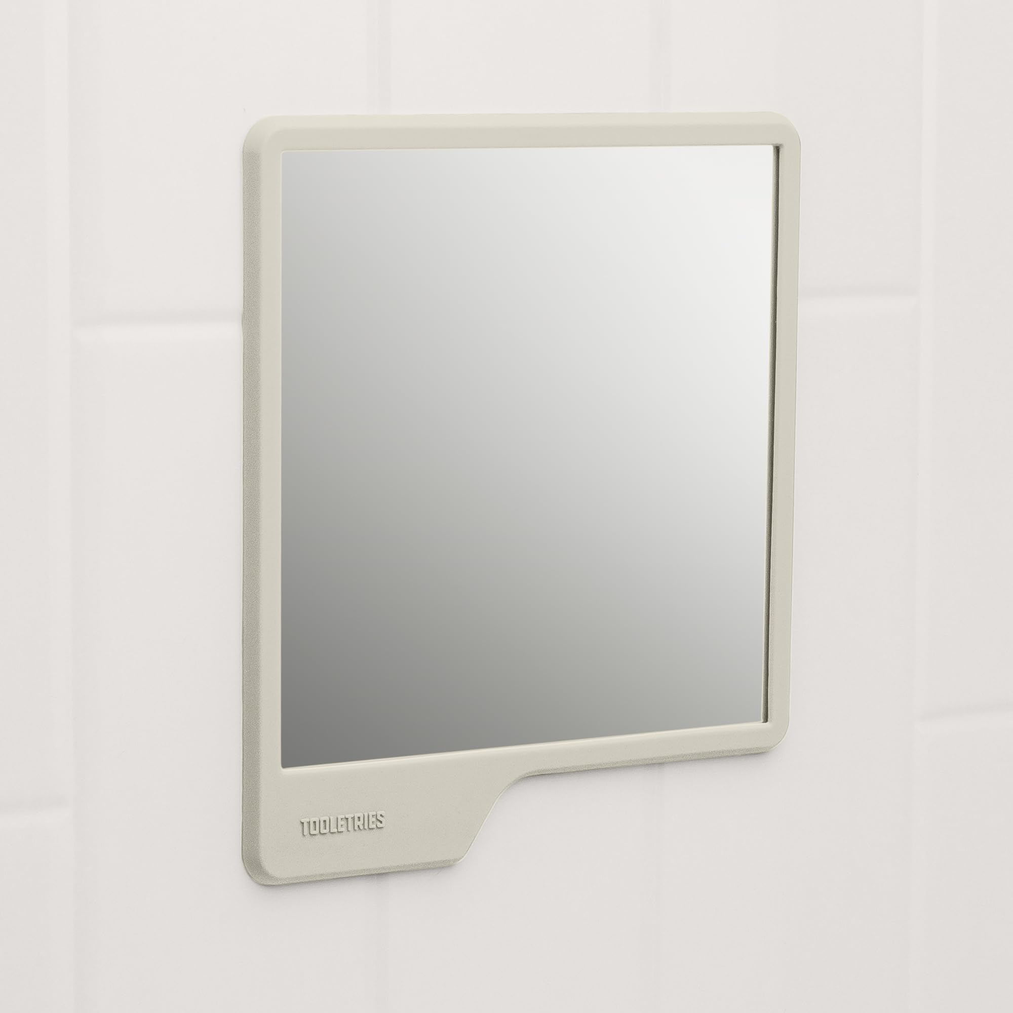 TOOLETRIES Oliver installation Peel-Place-Press for easy setup on smooth surfaces.