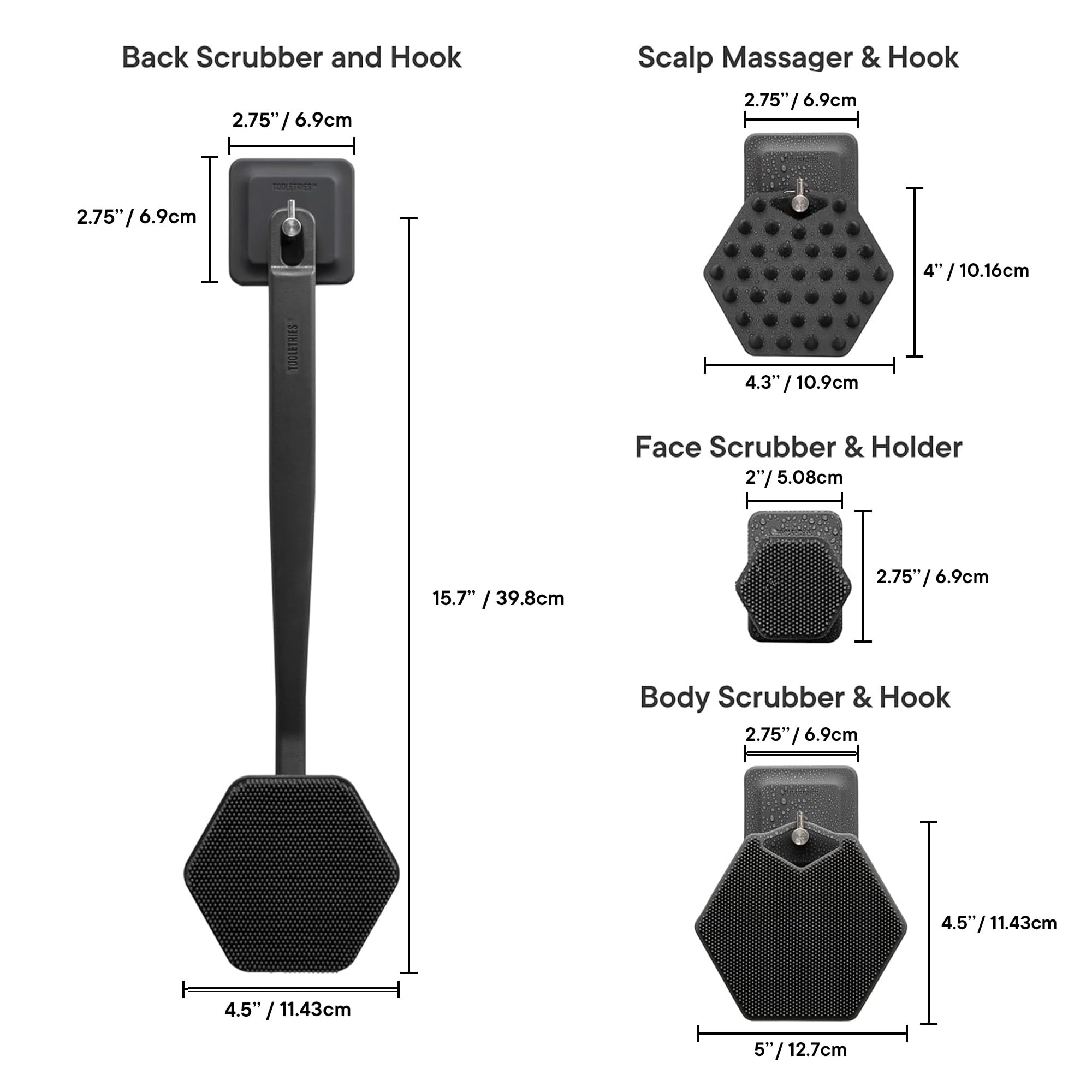 TOOLETRIES Scrub King shower accessories enhance bathroom organization