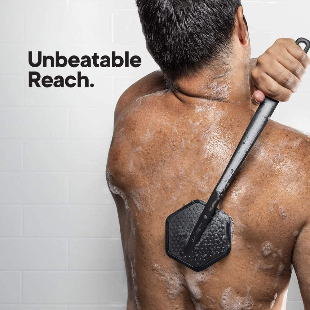 TOOLETRIES back-scrubber dimensions show long reach with 39 cm length for broad coverage.