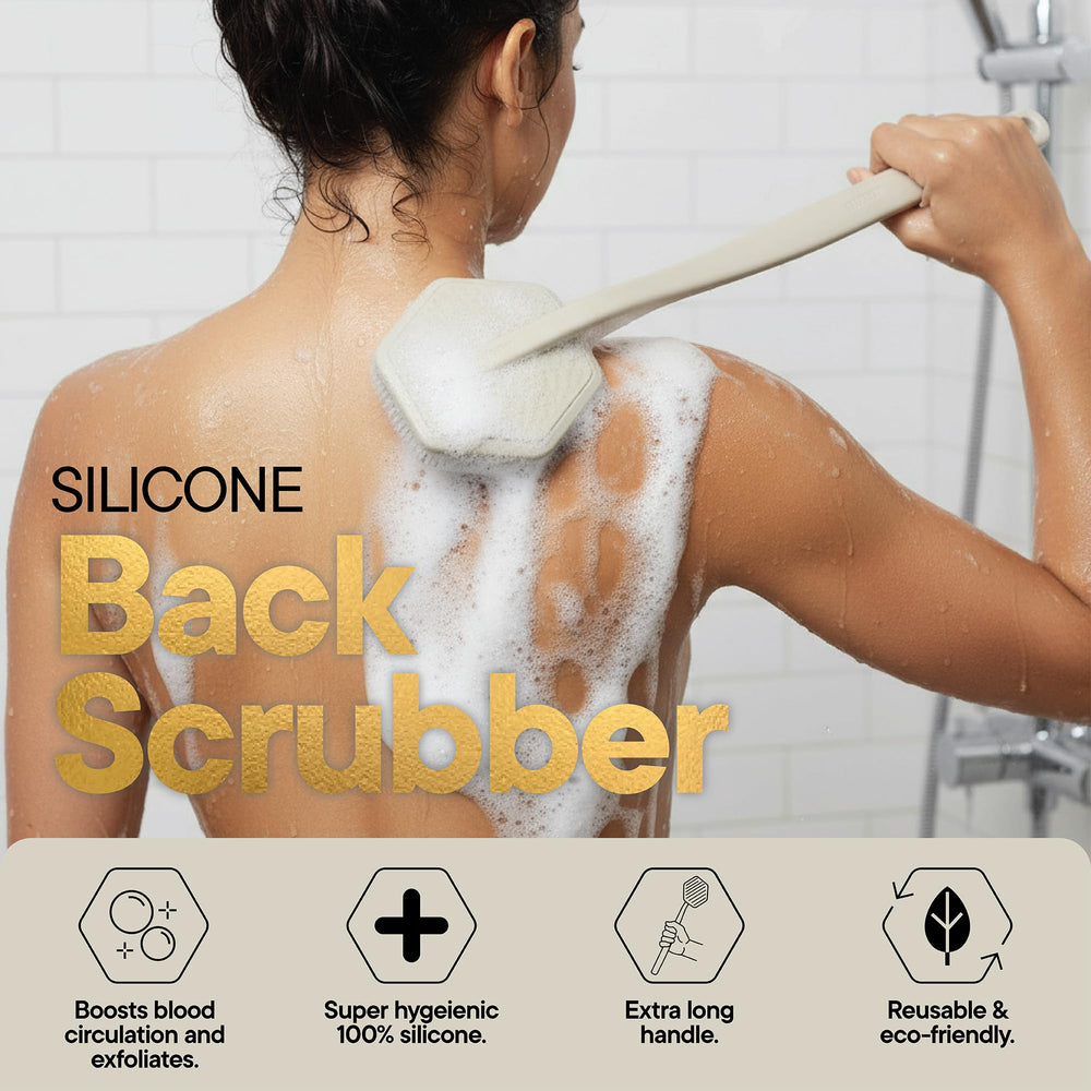 TOOLETRIES silicone back scrubber extended length for shoulders and back