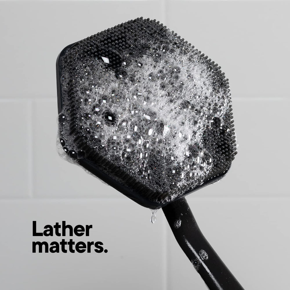 TOOLETRIES silicone back scrubber travel-friendly size fits compact showers and gym bags.