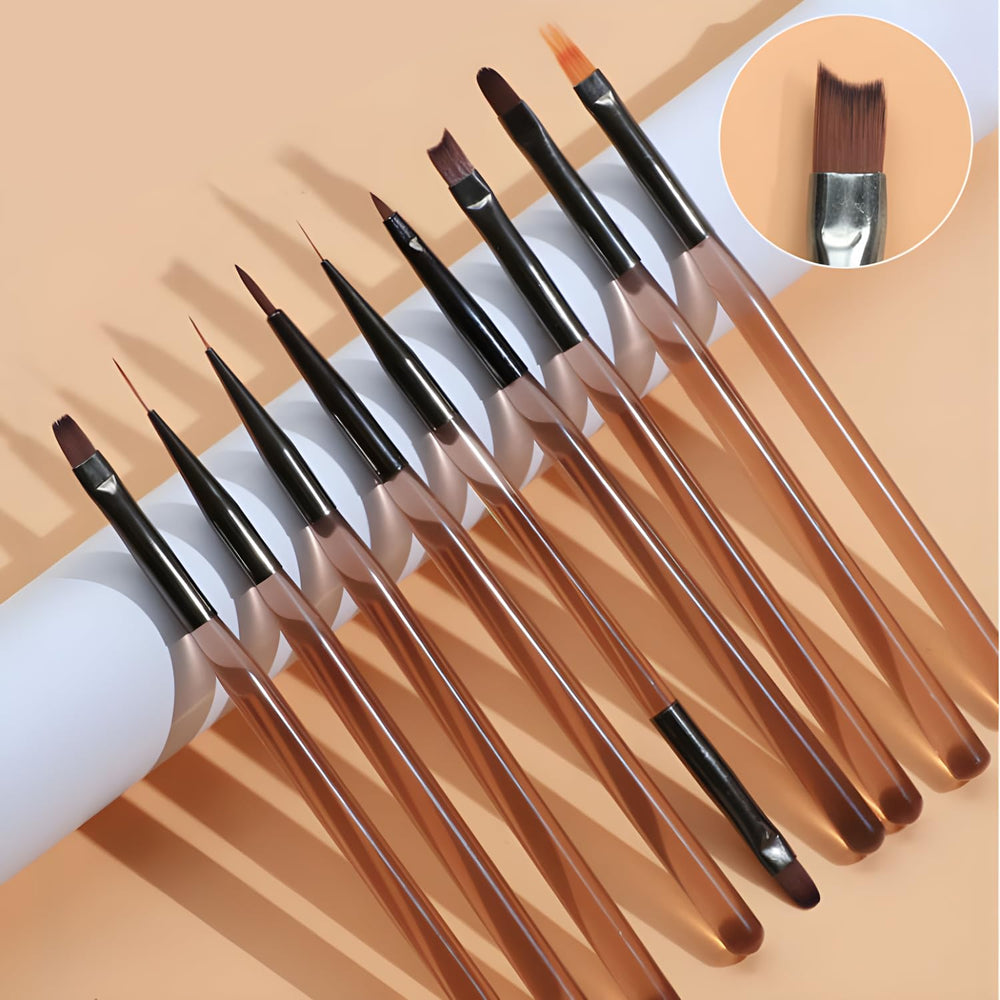 Tootoote 9pcs nail art brushes set with premium fibers for precise, clean lines.