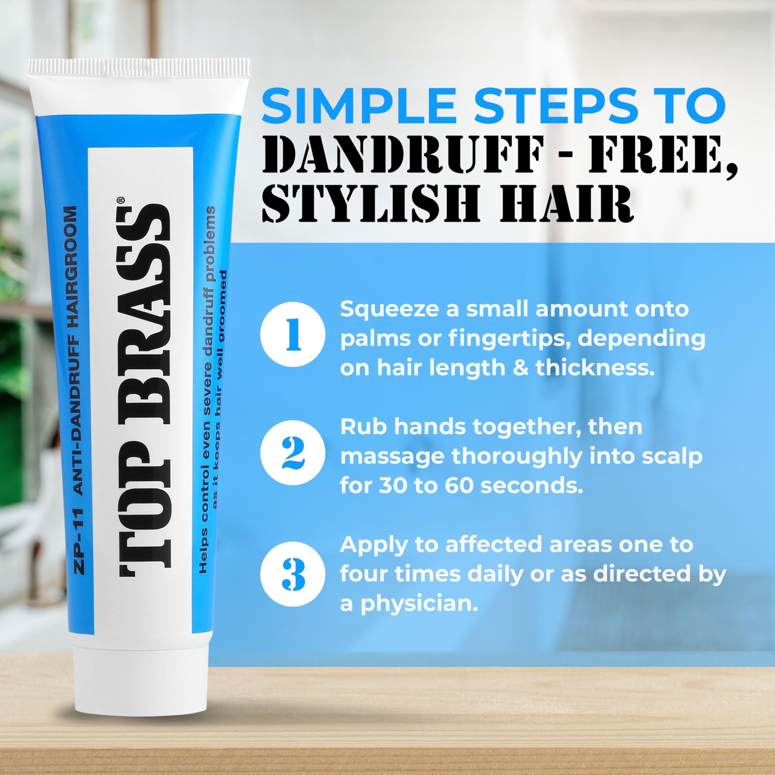 Top Brass mild scent profile keeps hair smelling fresh.