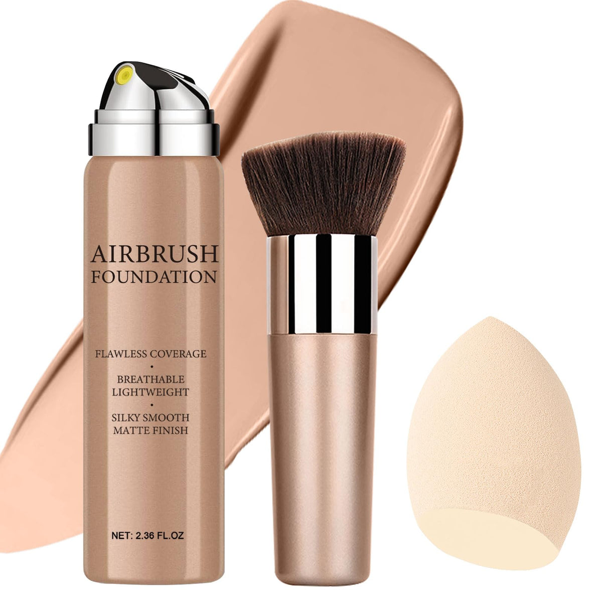 Topcent Airbrush Foundation Spray bottle for long-lasting, natural matte coverage.