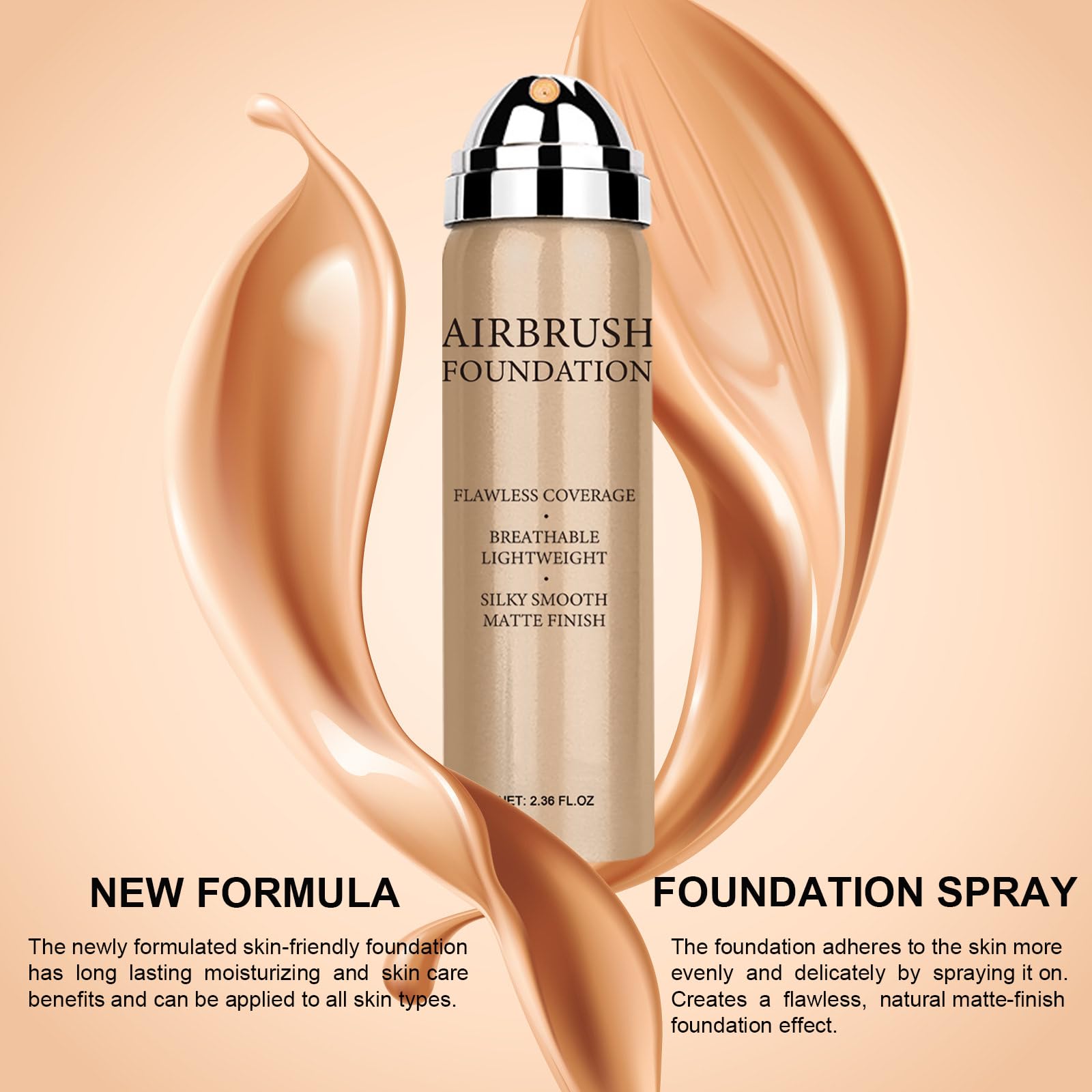 Topcent foundation texture close-up reveals creamy, natural shade and smooth application.
