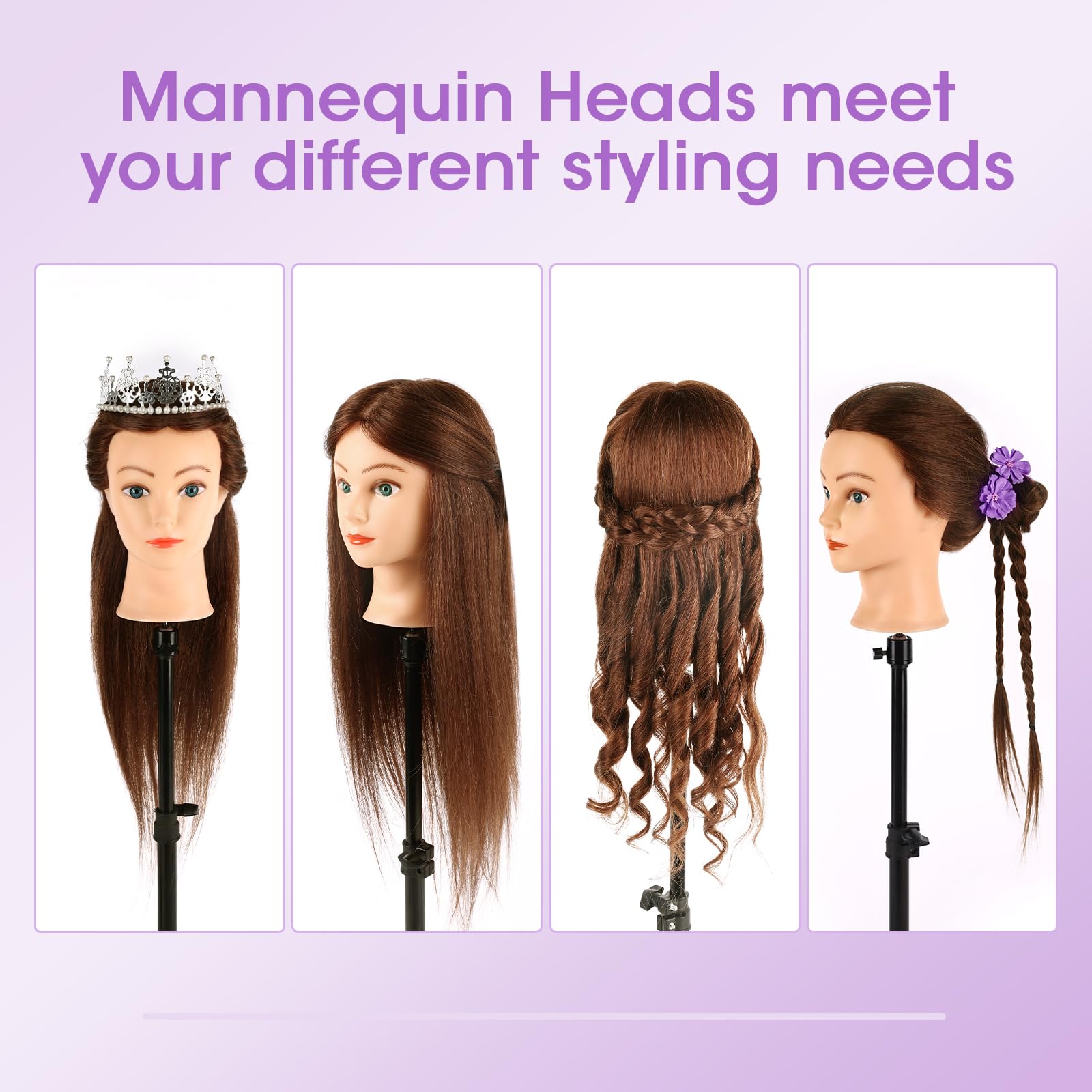 TopDirect mannequin head with blue eyes provides lifelike display for client-facing studies.