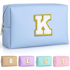 TOPEAST blue small makeup bag with patch offers personalized style for teen gifts