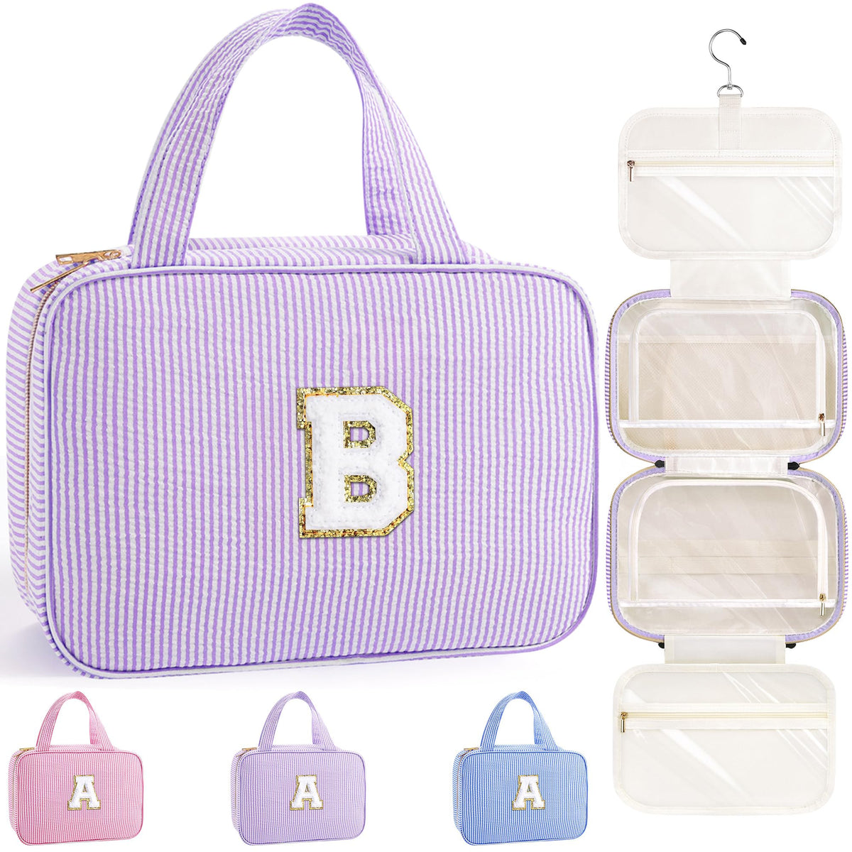 TOPEAST bridesmaid proposal hanging bag purple for travel organization and easy access