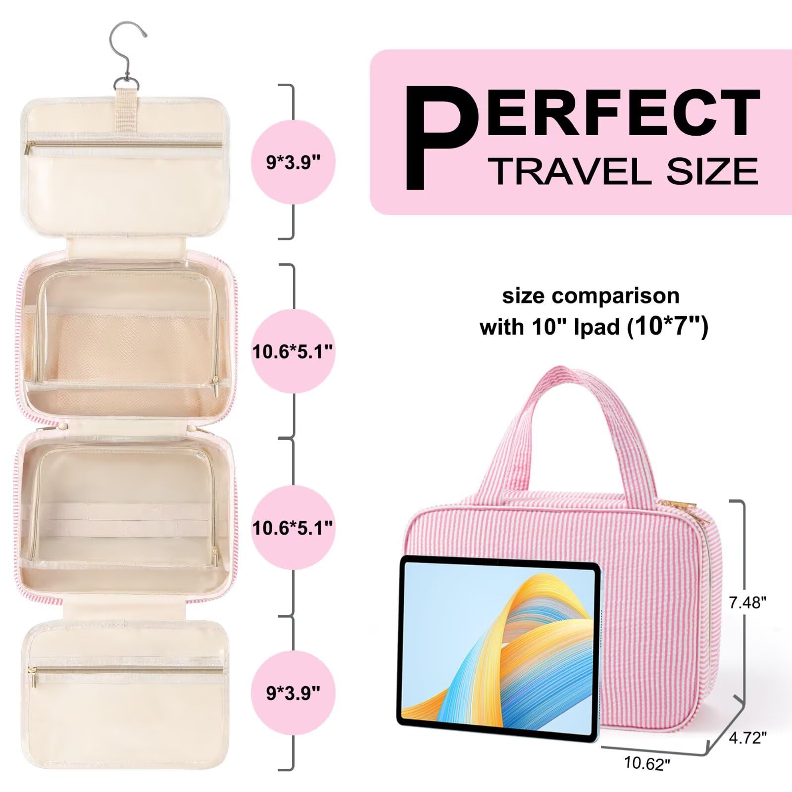 TOPEAST monogram initial pouch with Letter B for personalized makeup travel case