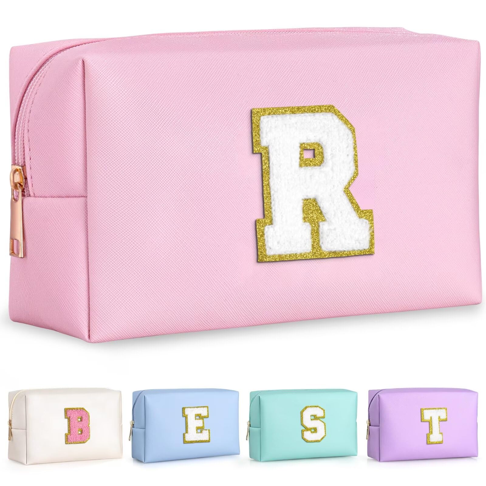 TOPEAST pink waterproof PU leather cosmetic travel bag protects essentials on trips