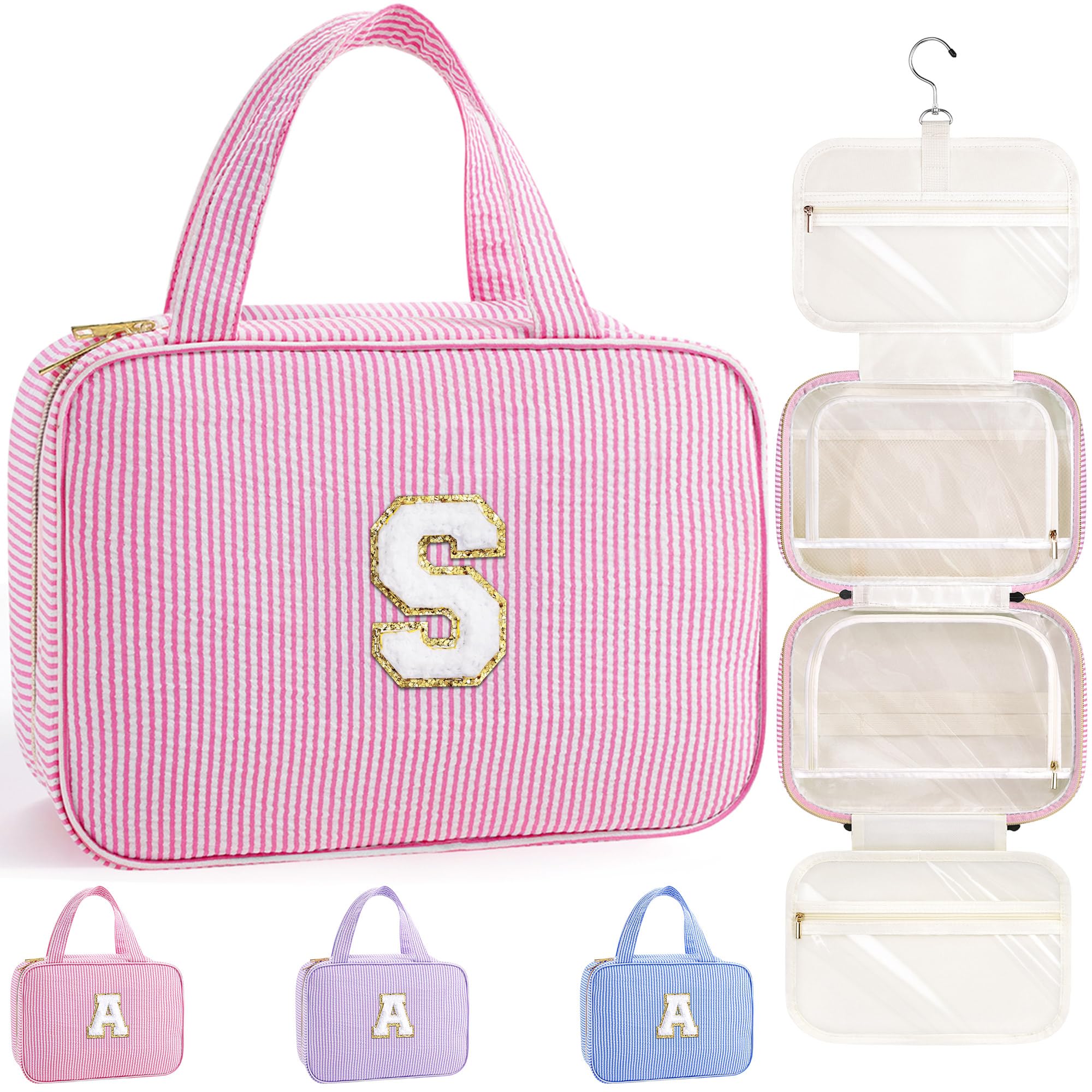 TOPEAST hanging toiletry bag shows large-capacity organization for organized travel.